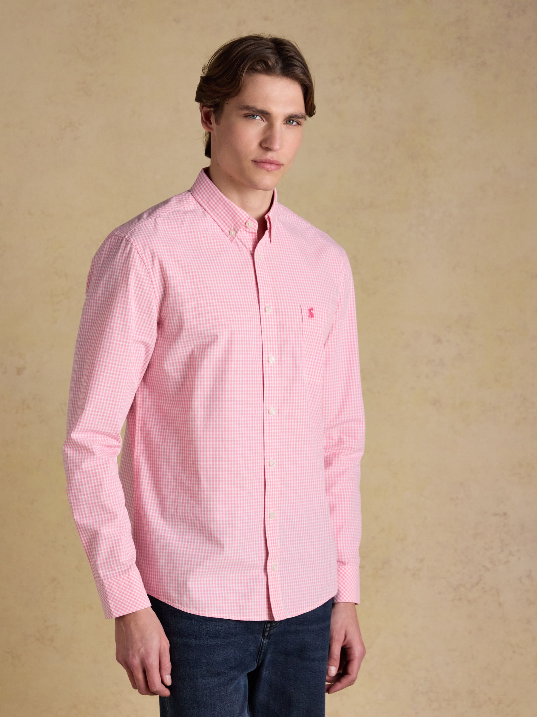Poplin Pink Gingham Check Classic Fit Shirt - Image 1 of 9