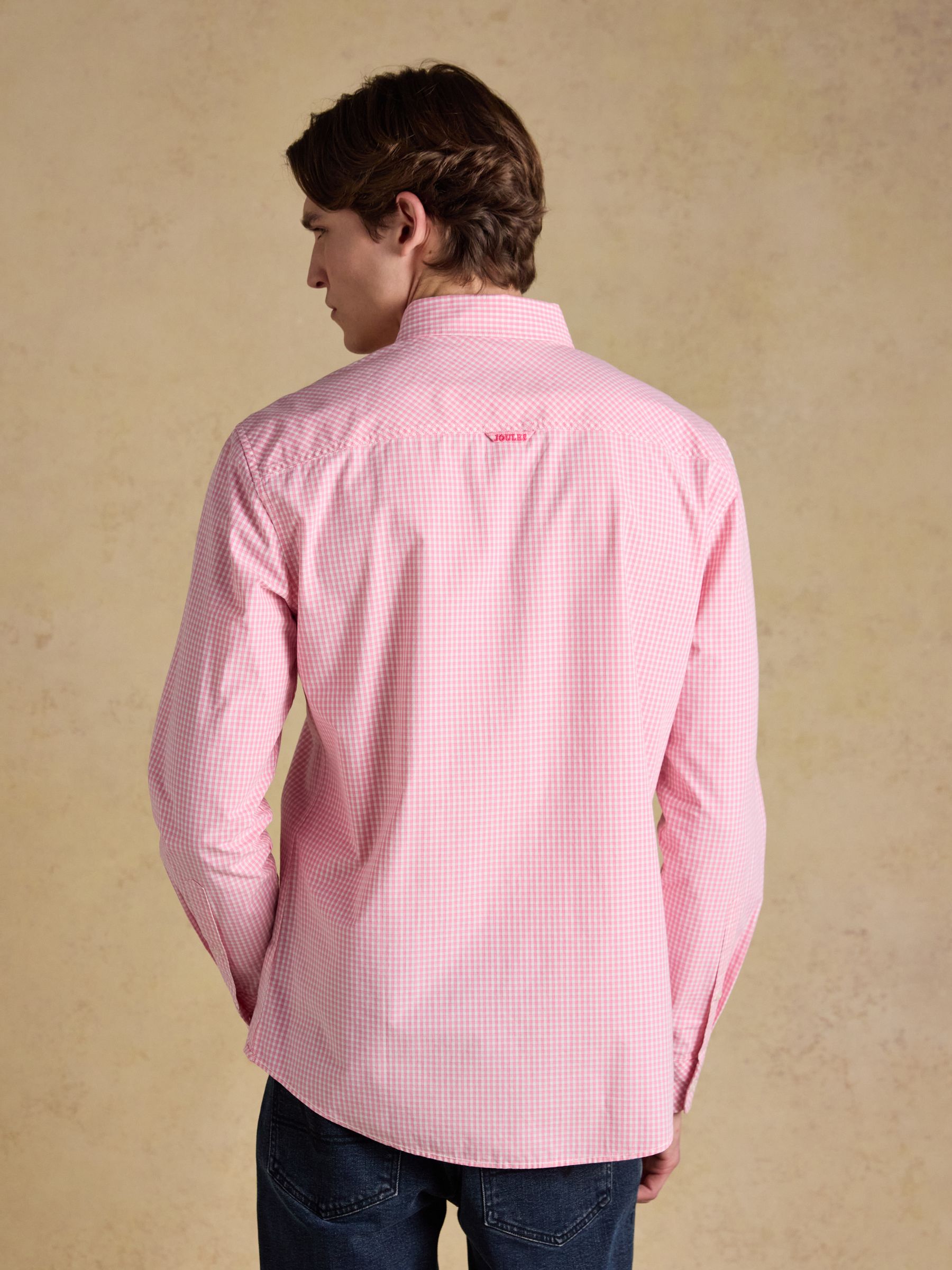 Poplin Pink Gingham Check Classic Fit Shirt - Image 3 of 9