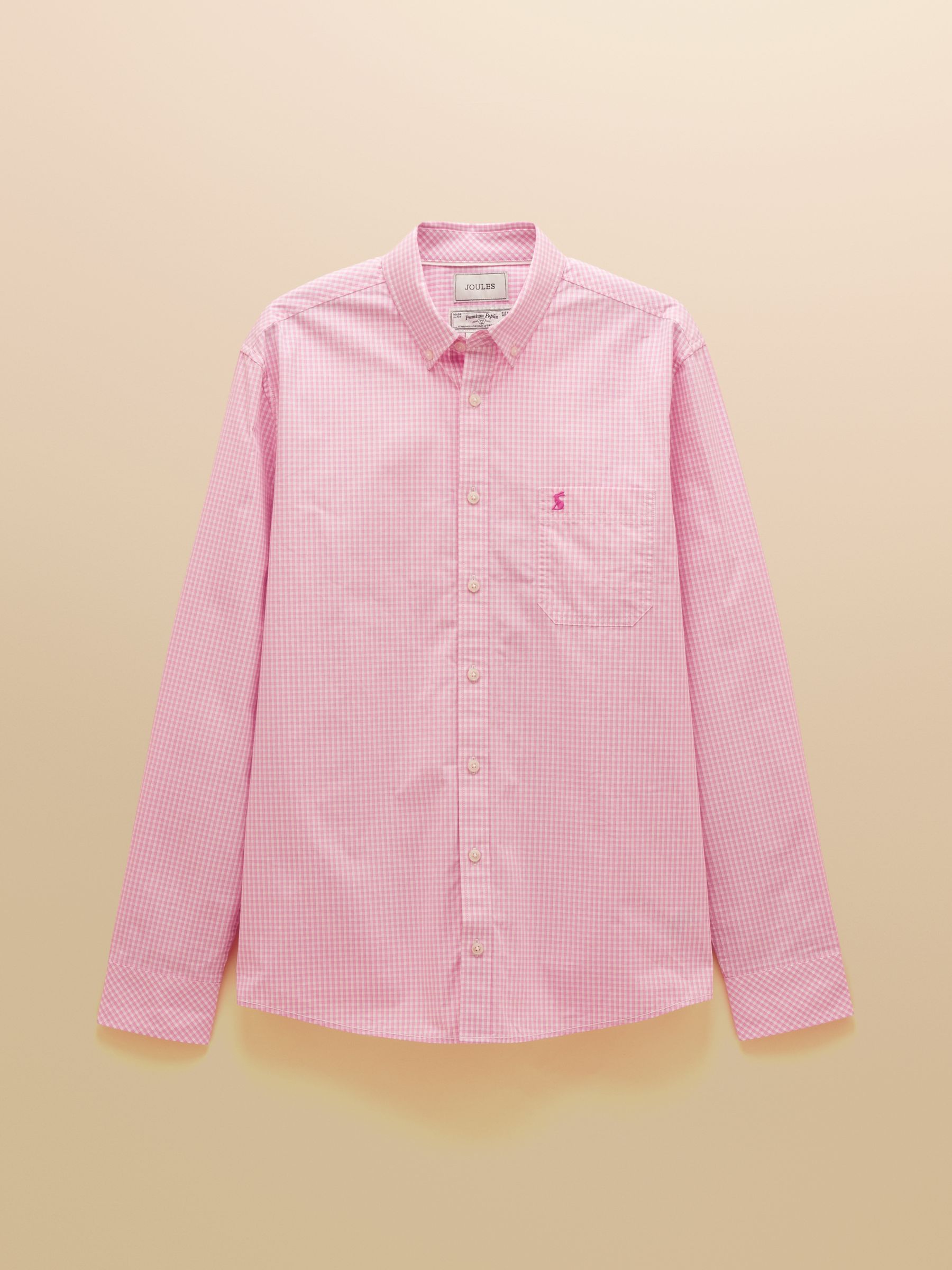 Poplin Pink Gingham Check Classic Fit Shirt - Image 9 of 9