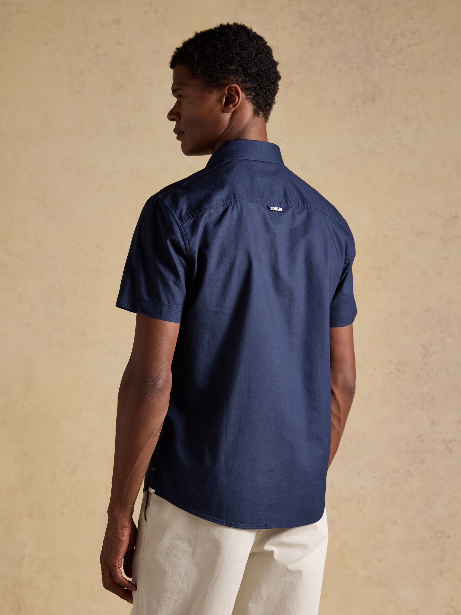 Oxford Navy Short Sleeve Classic Fit Cotton Shirt - Image 2 of 9