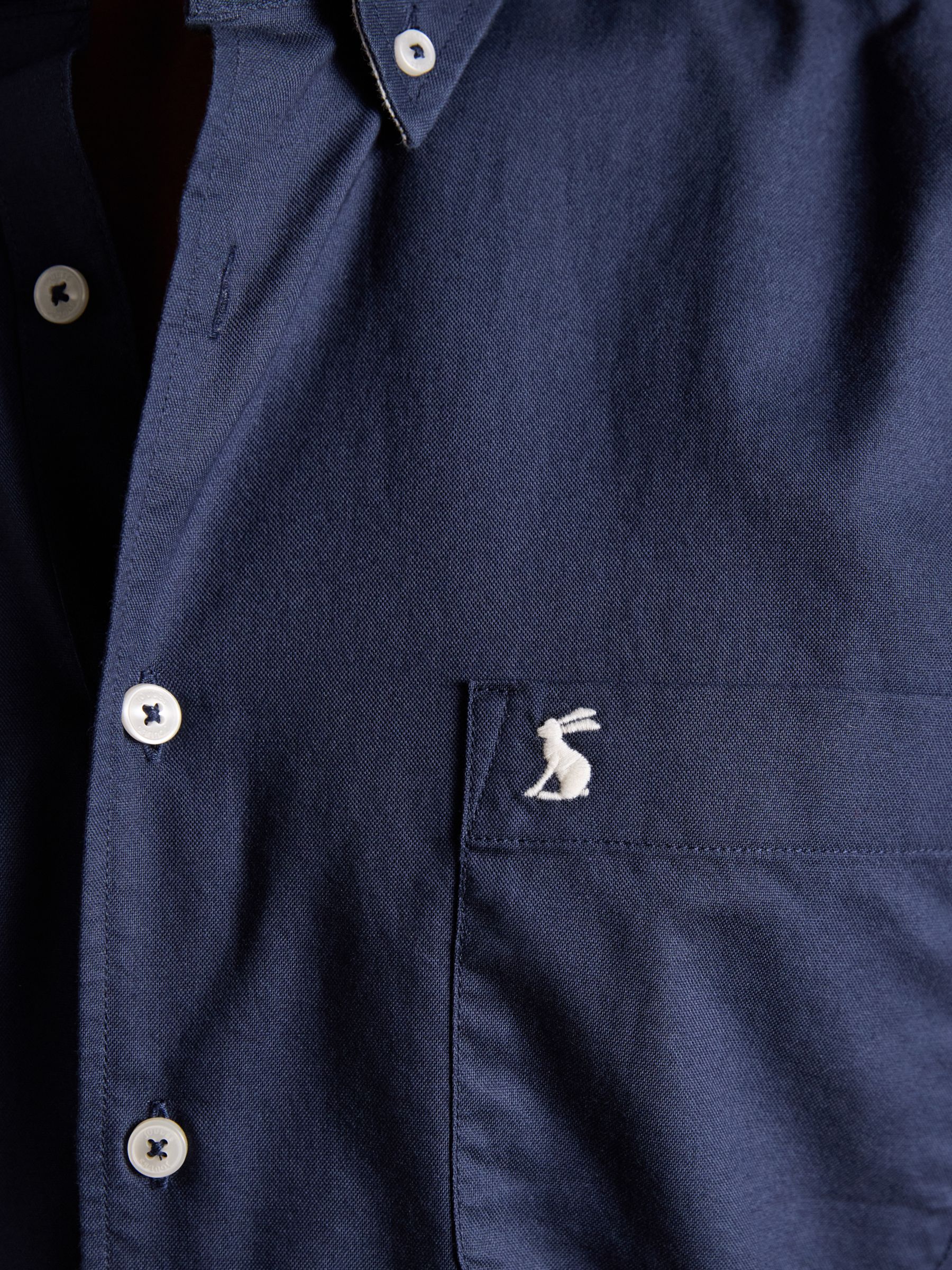 Oxford Navy Short Sleeve Classic Fit Cotton Shirt - Image 5 of 9