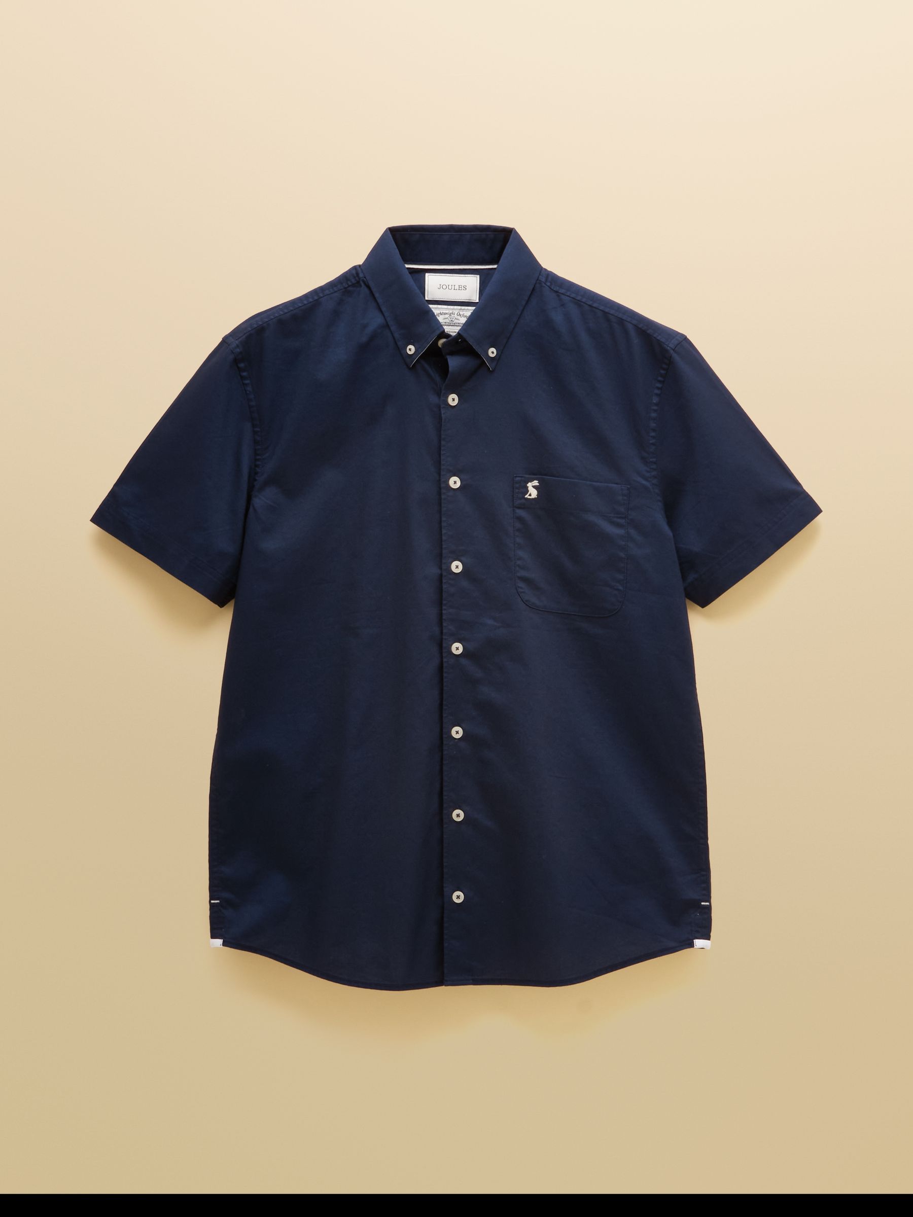 Oxford Navy Short Sleeve Classic Fit Cotton Shirt - Image 9 of 9