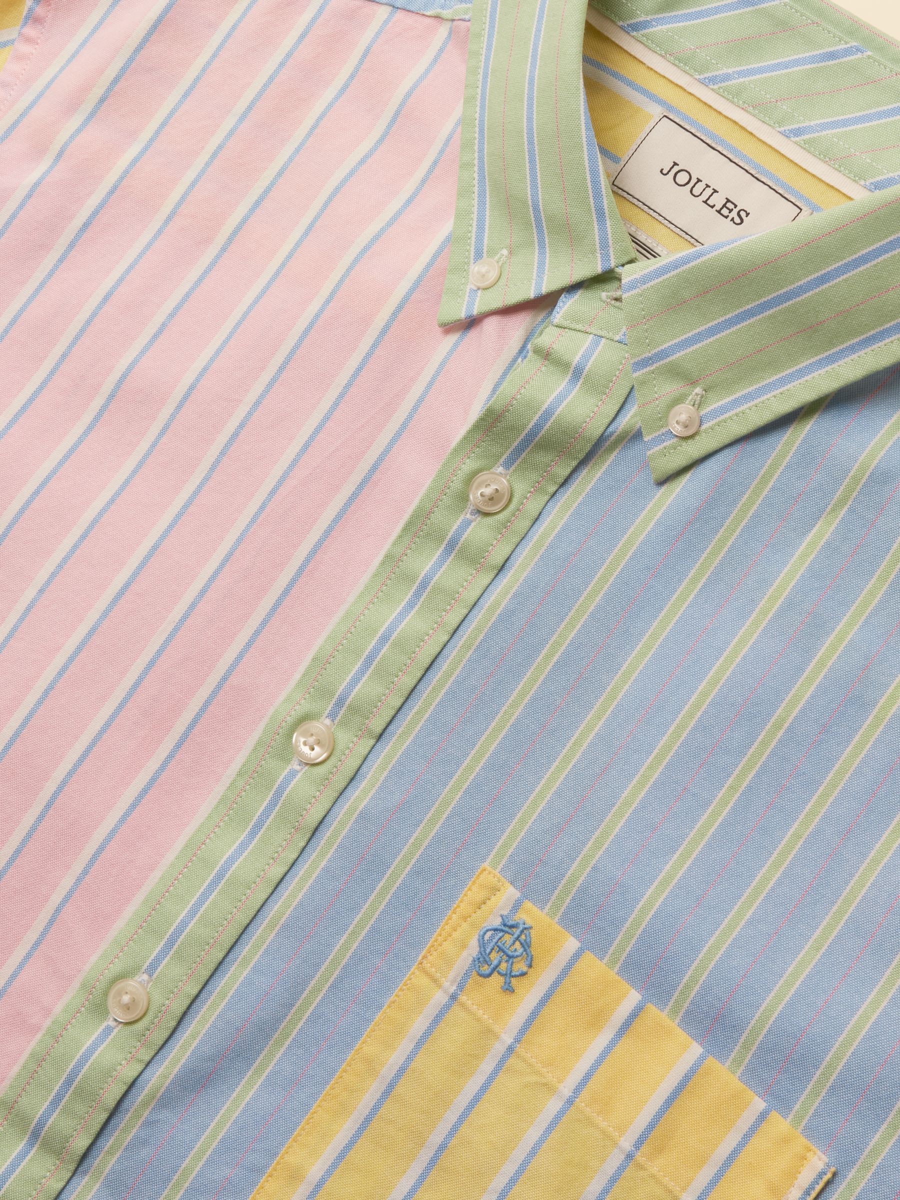 Oxford Multi Stripe Short Sleeve Classic Fit Cotton Shirt - Image 2 of 9