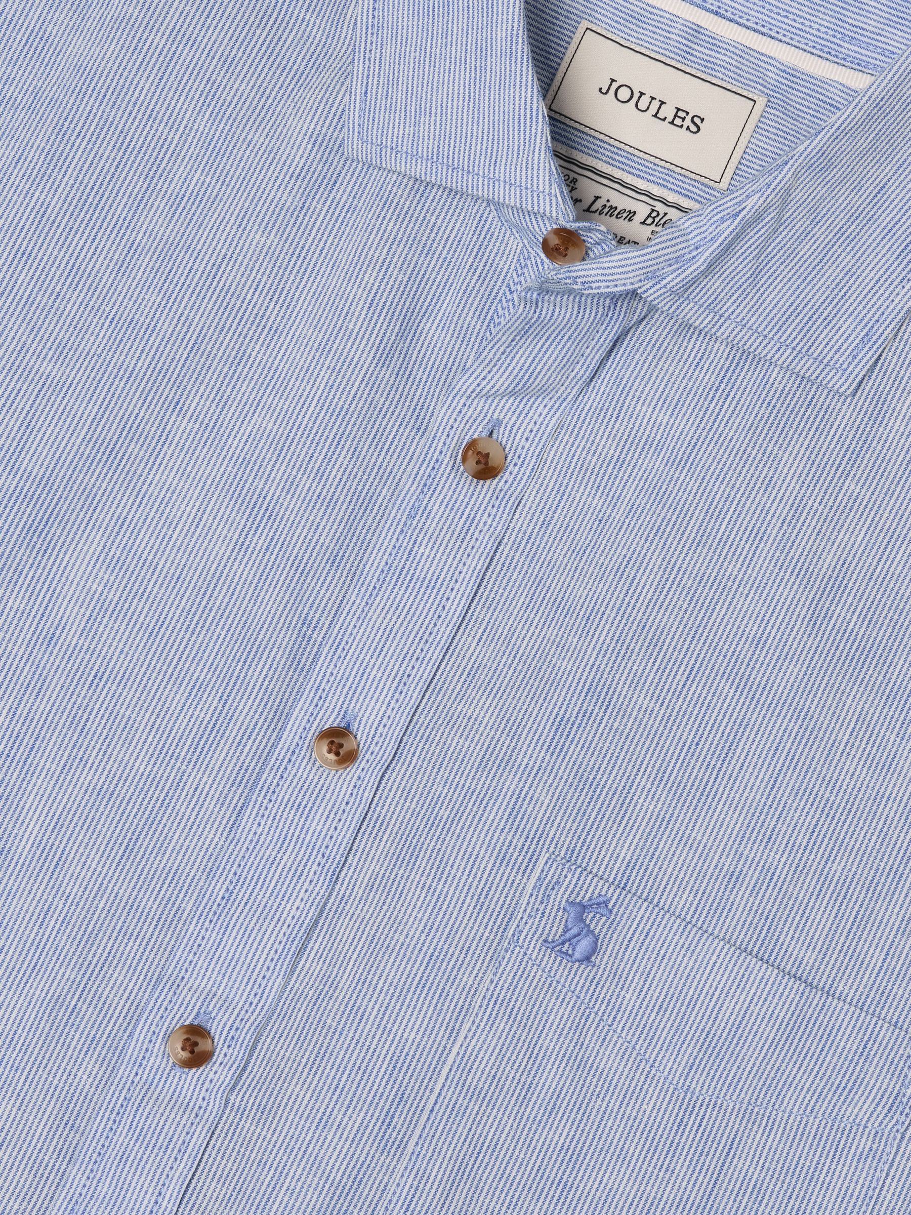 Linen Blend Light Blue Short Sleeve Shirt - Image 2 of 9