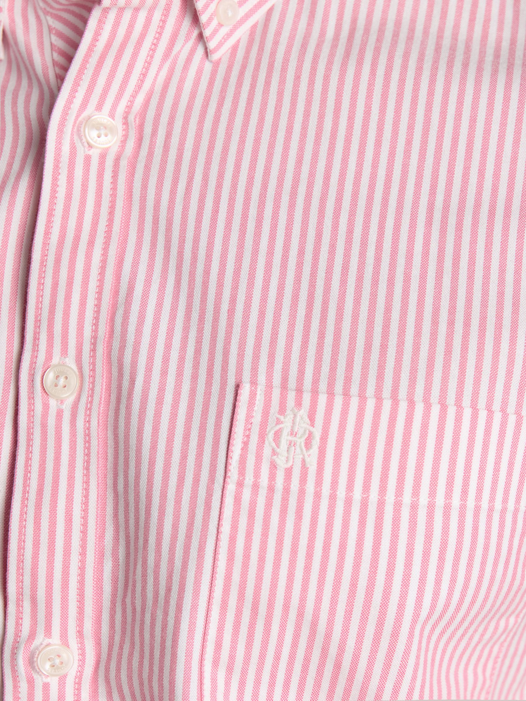 Pink & White Striped Classic Fit Oxford Shirt - Image 10 of 14