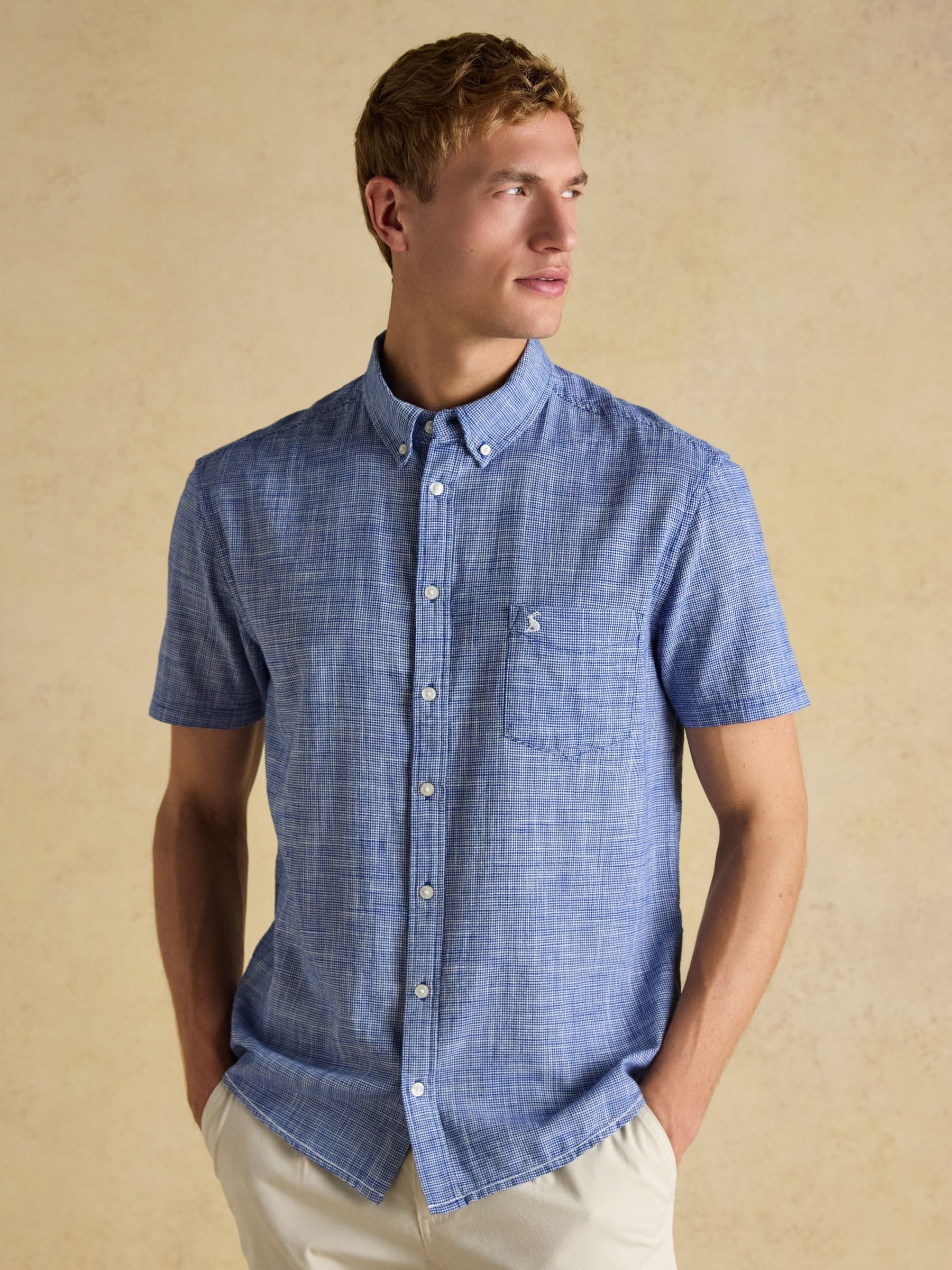 Blue Puppytooth Short Sleeve Classic Fit Shirt - Image 1 of 8