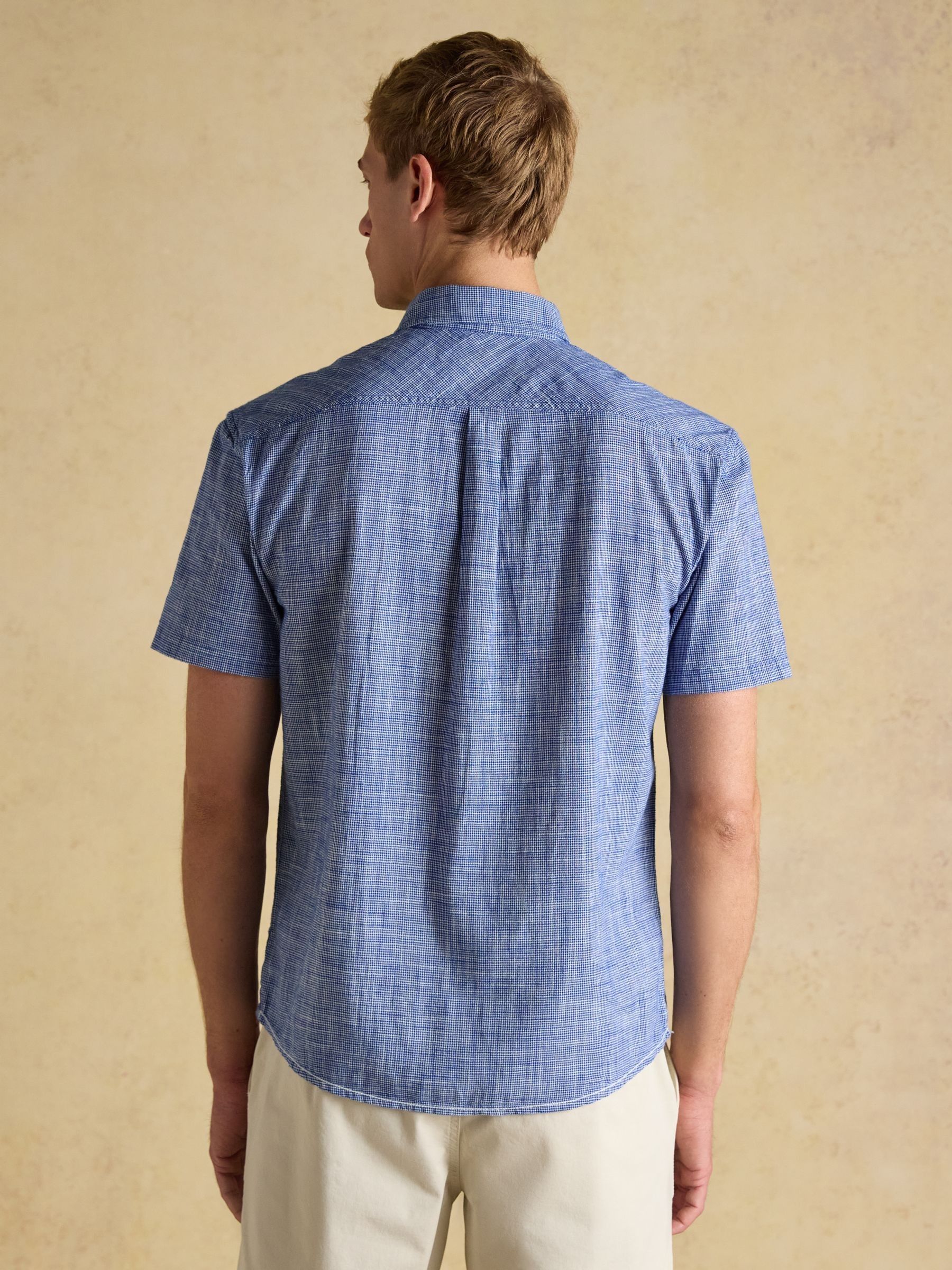Blue Puppytooth Short Sleeve Classic Fit Shirt - Image 3 of 8