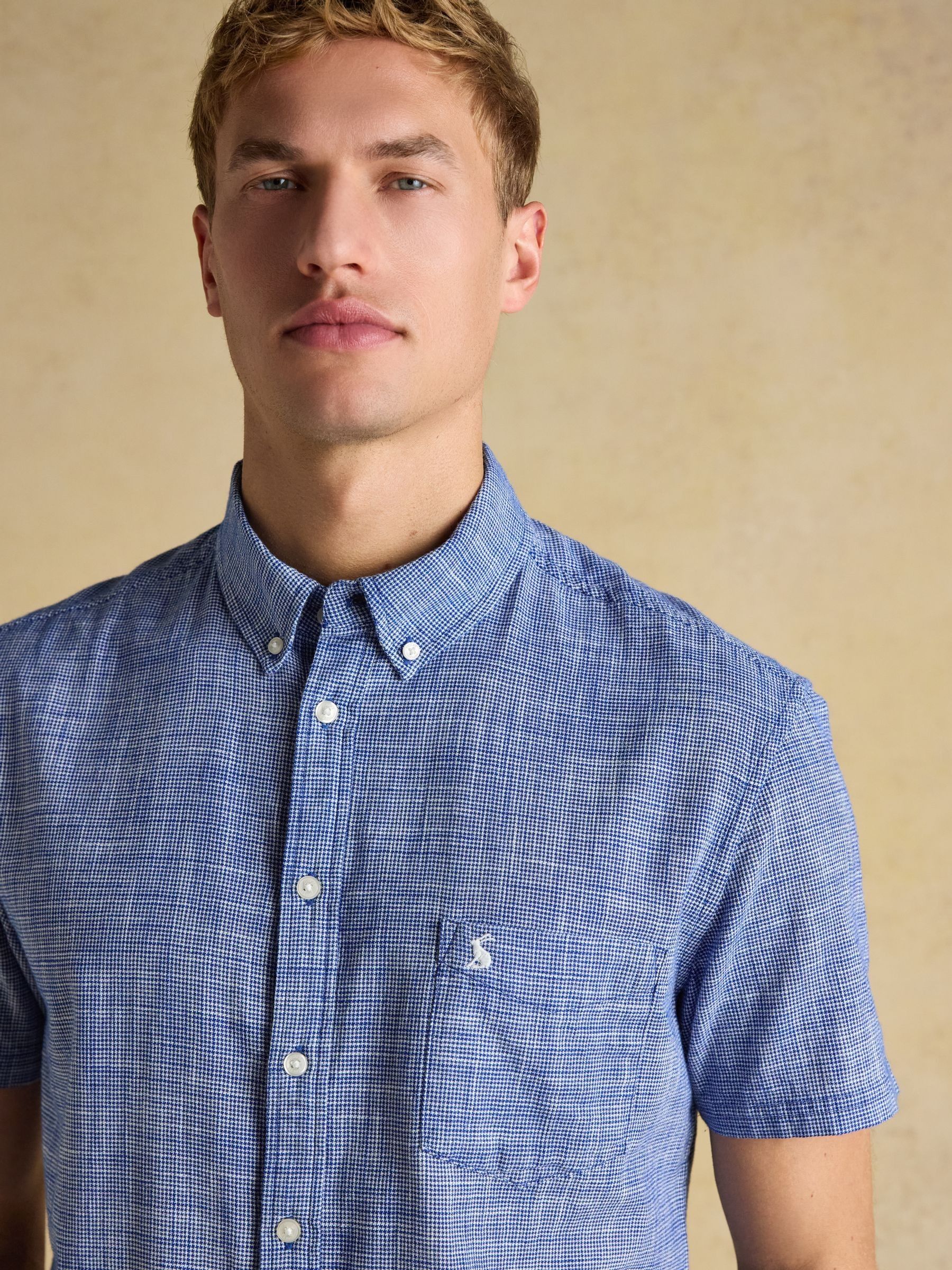 Blue Puppytooth Short Sleeve Classic Fit Shirt - Image 4 of 8