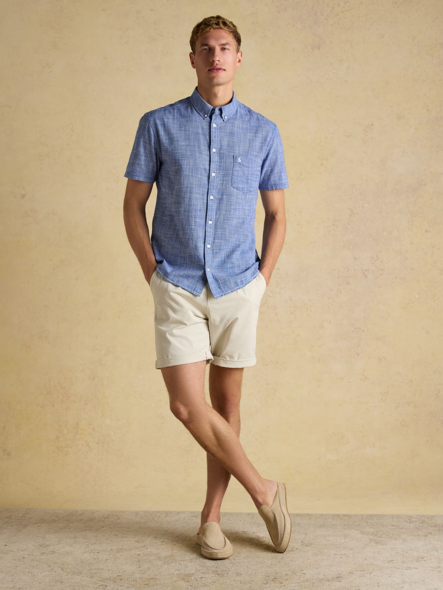 Blue Puppytooth Short Sleeve Classic Fit Shirt - Image 6 of 8