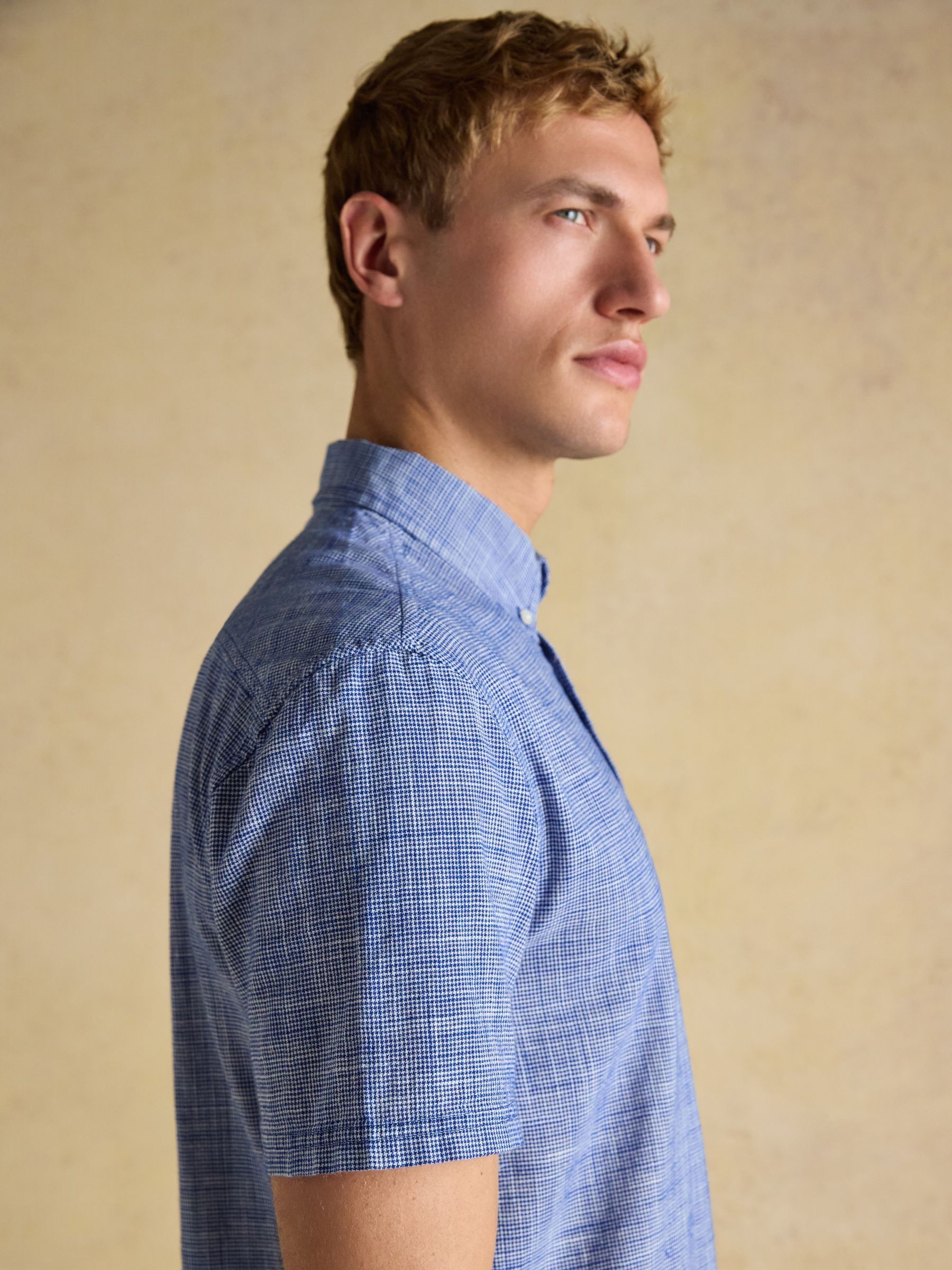 Blue Puppytooth Short Sleeve Classic Fit Shirt - Image 8 of 8