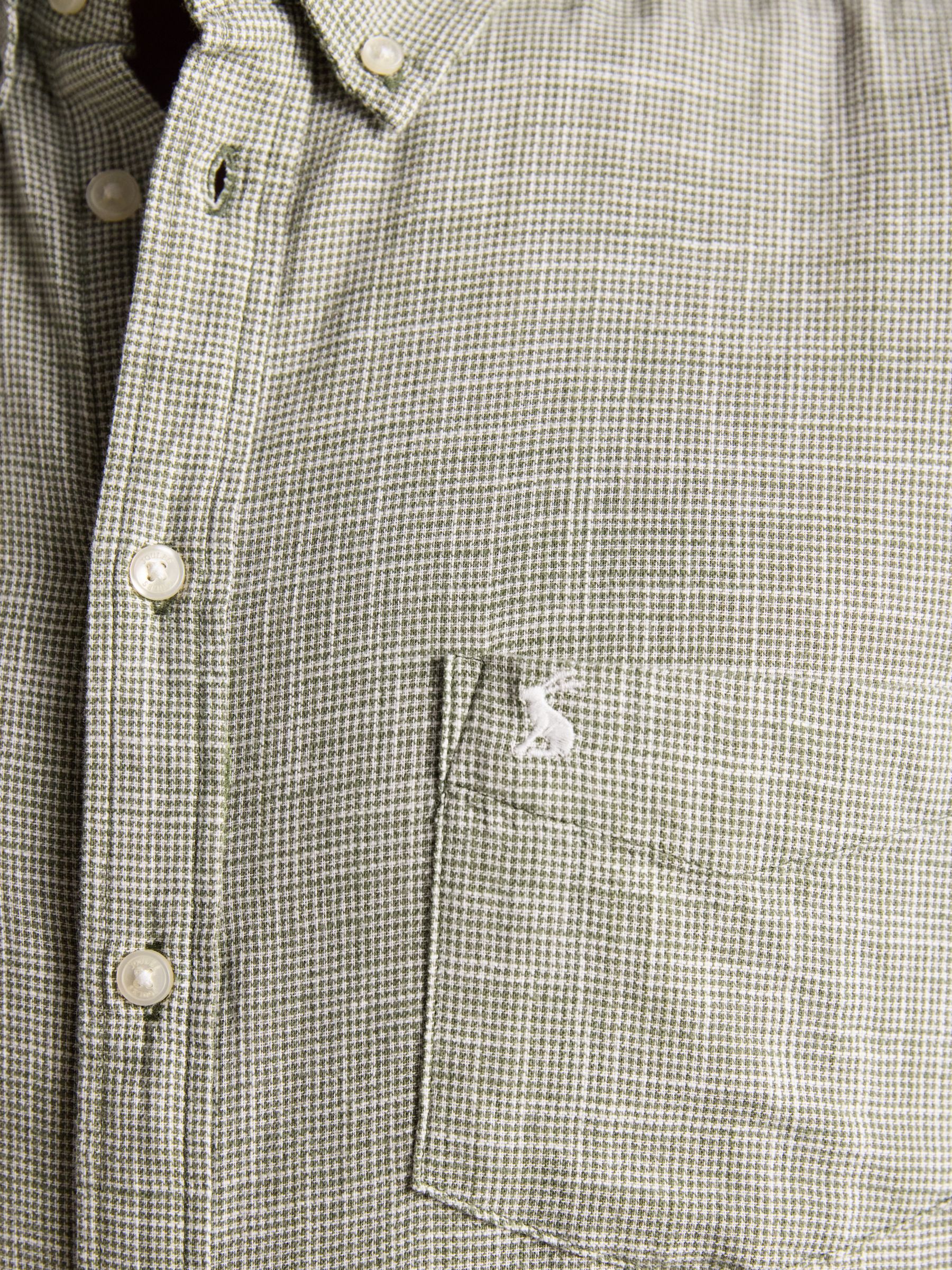 Khaki Green Puppytooth Short Sleeve Classic Fit Shirt - Image 6 of 9