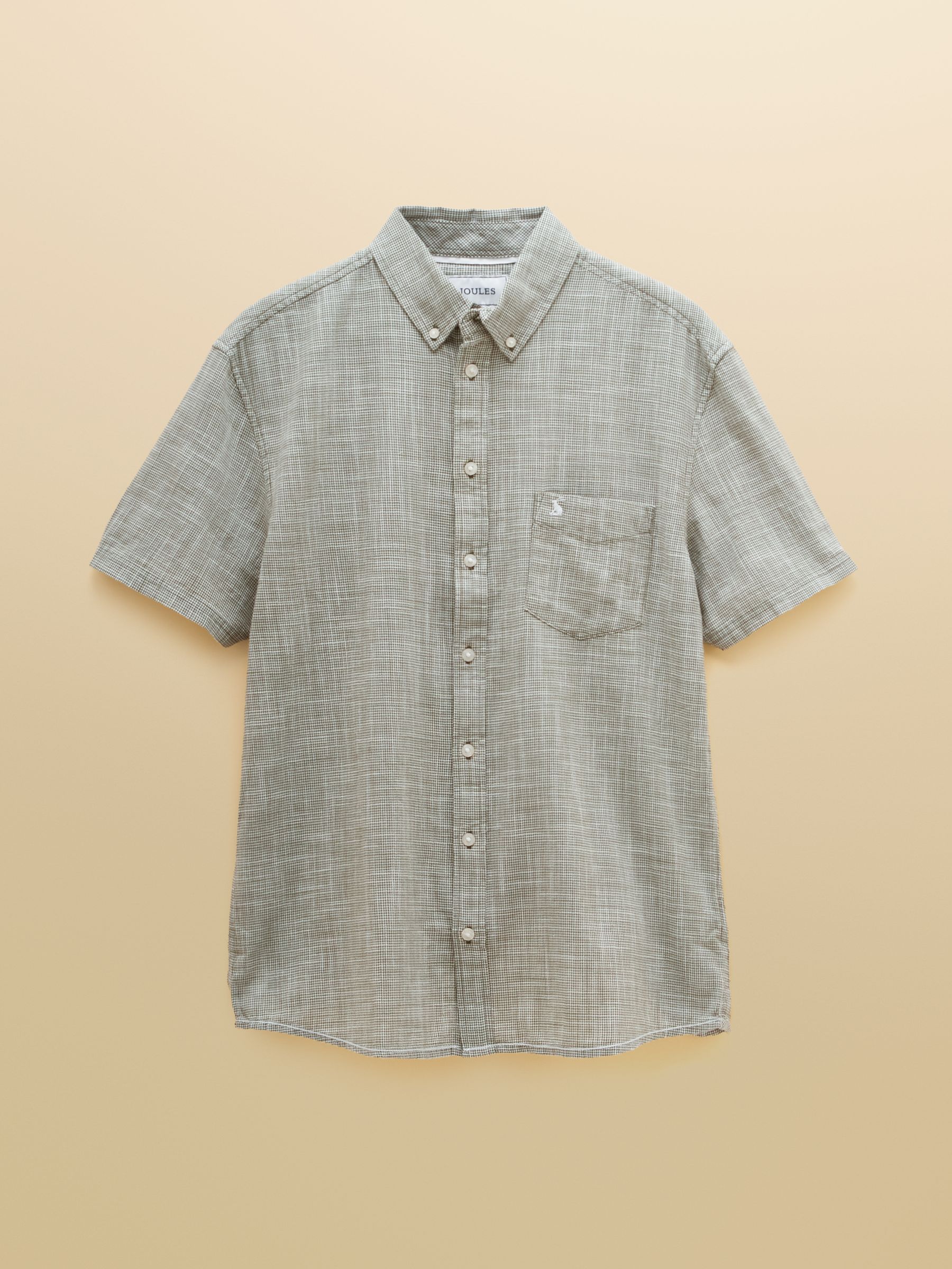 Khaki Green Puppytooth Short Sleeve Classic Fit Shirt - Image 9 of 9
