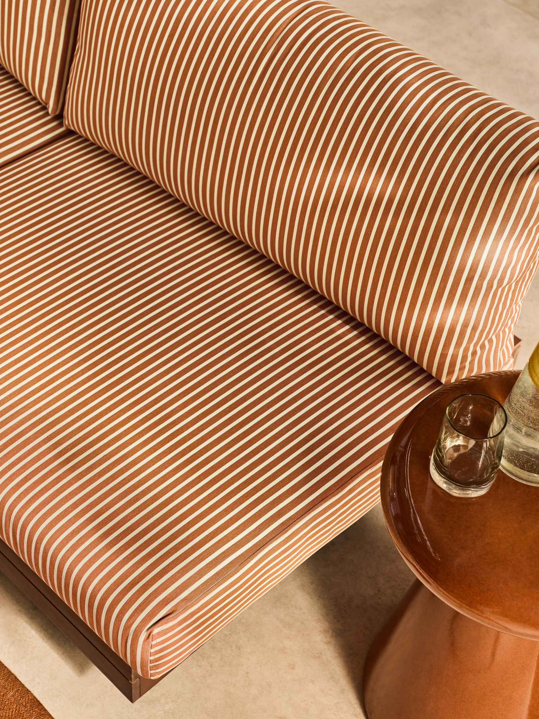 Avarna Garden 2 Seater Sofa in Green and Rust Stripe - Image 2 of 5