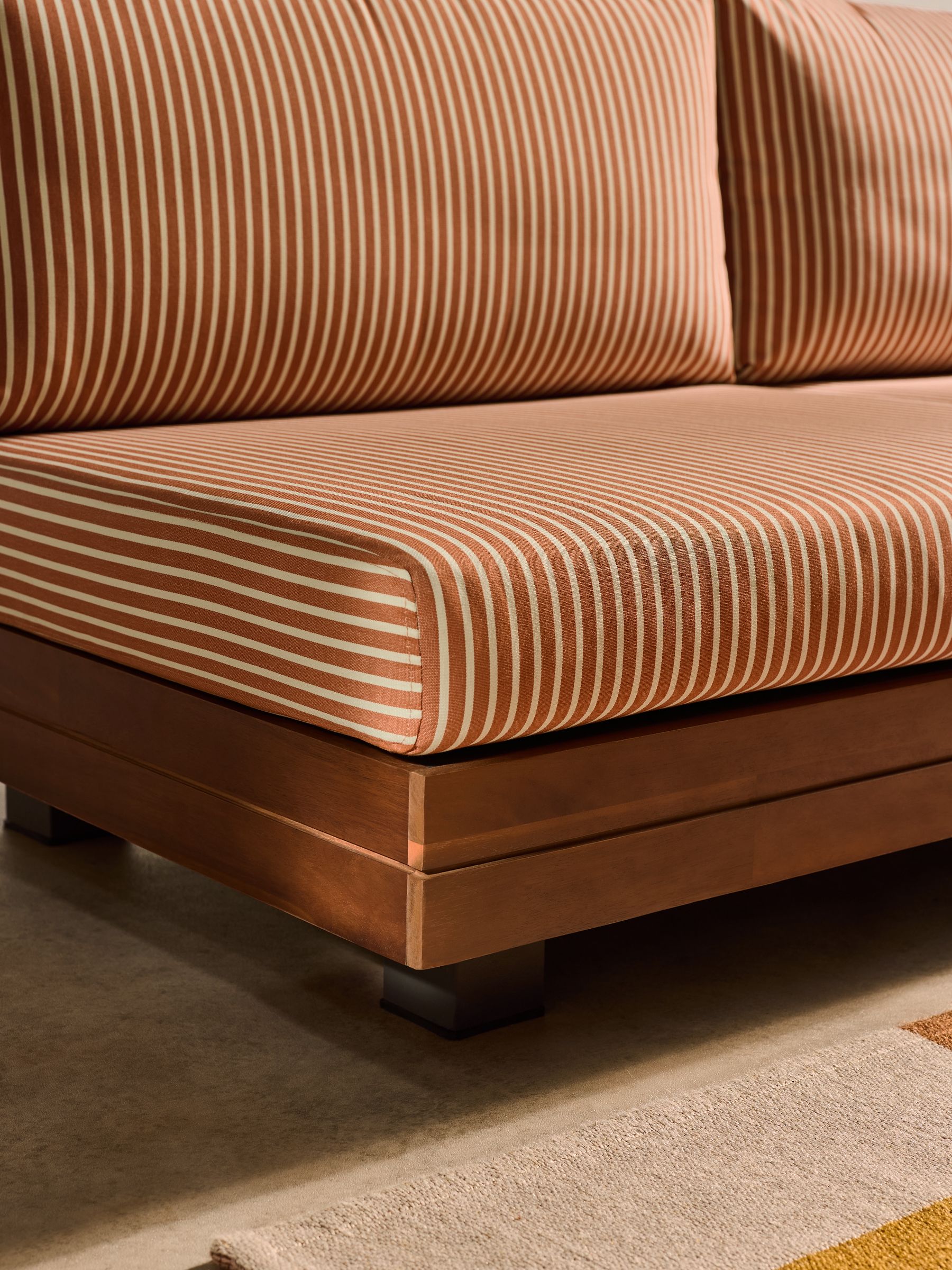 Avarna Garden 2 Seater Sofa in Green and Rust Stripe - Image 3 of 5