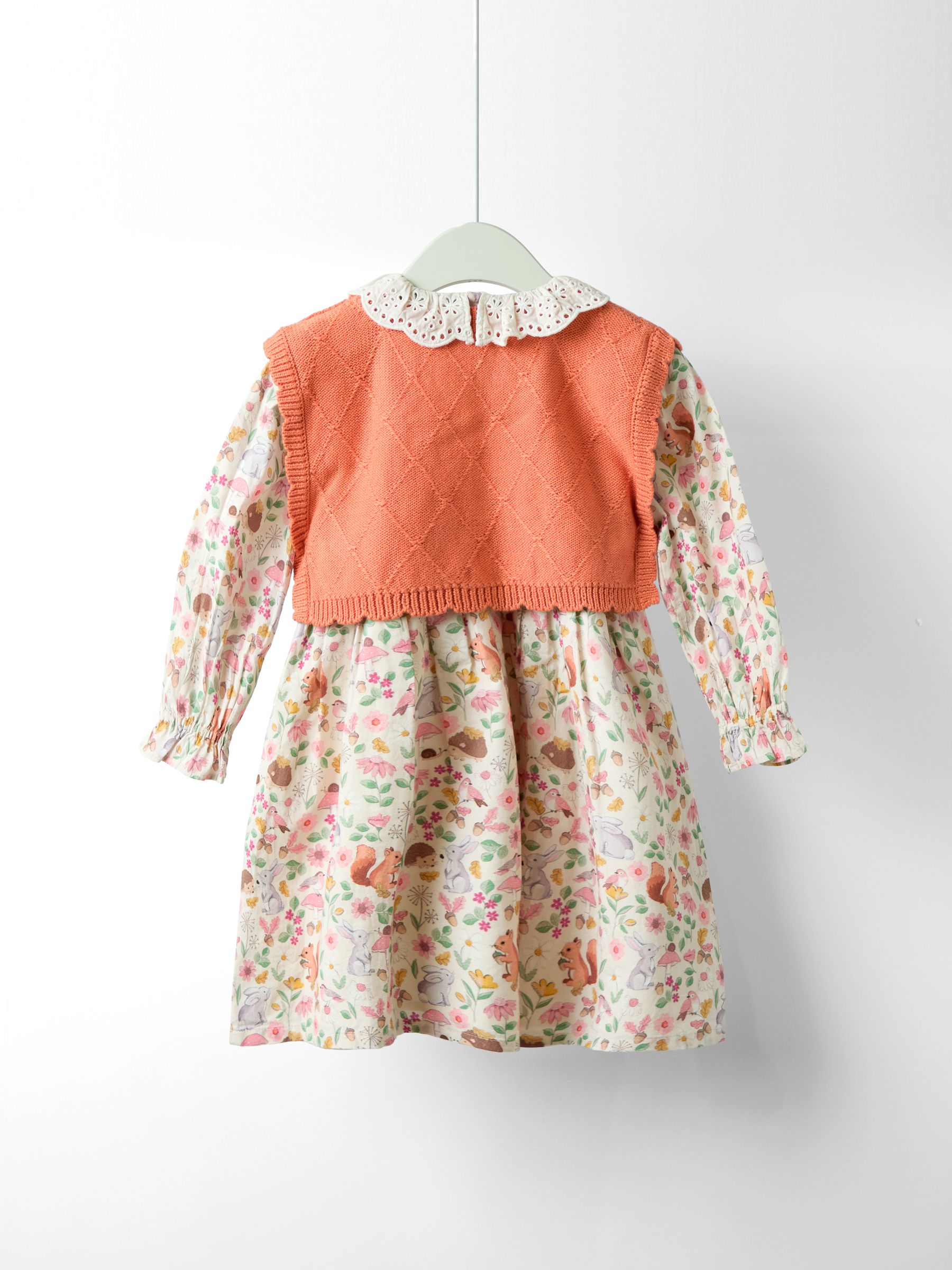 Cream Woodland Dress & Knitted Vest Set - Image 2 of 8