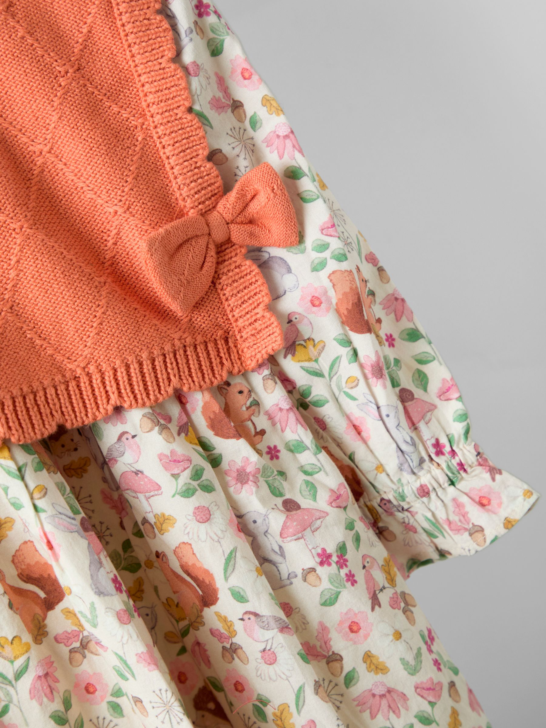 Cream Woodland Dress & Knitted Vest Set - Image 4 of 8