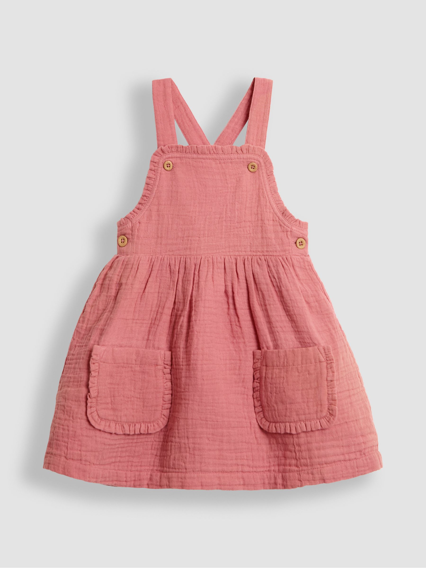 Pink Floral Rose Printed Pinafore Dress & Blouse Set - Image 2 of 5