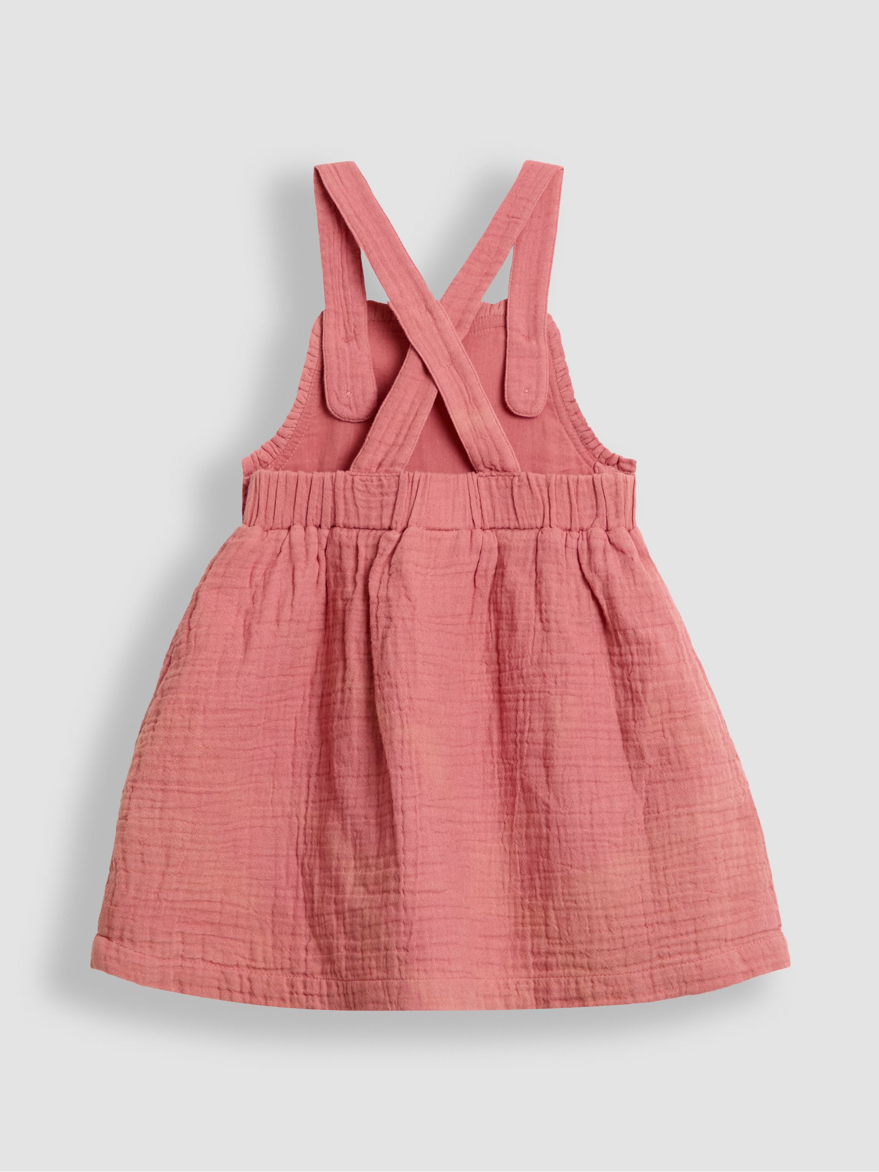 Pink Floral Rose Printed Pinafore Dress & Blouse Set - Image 3 of 5