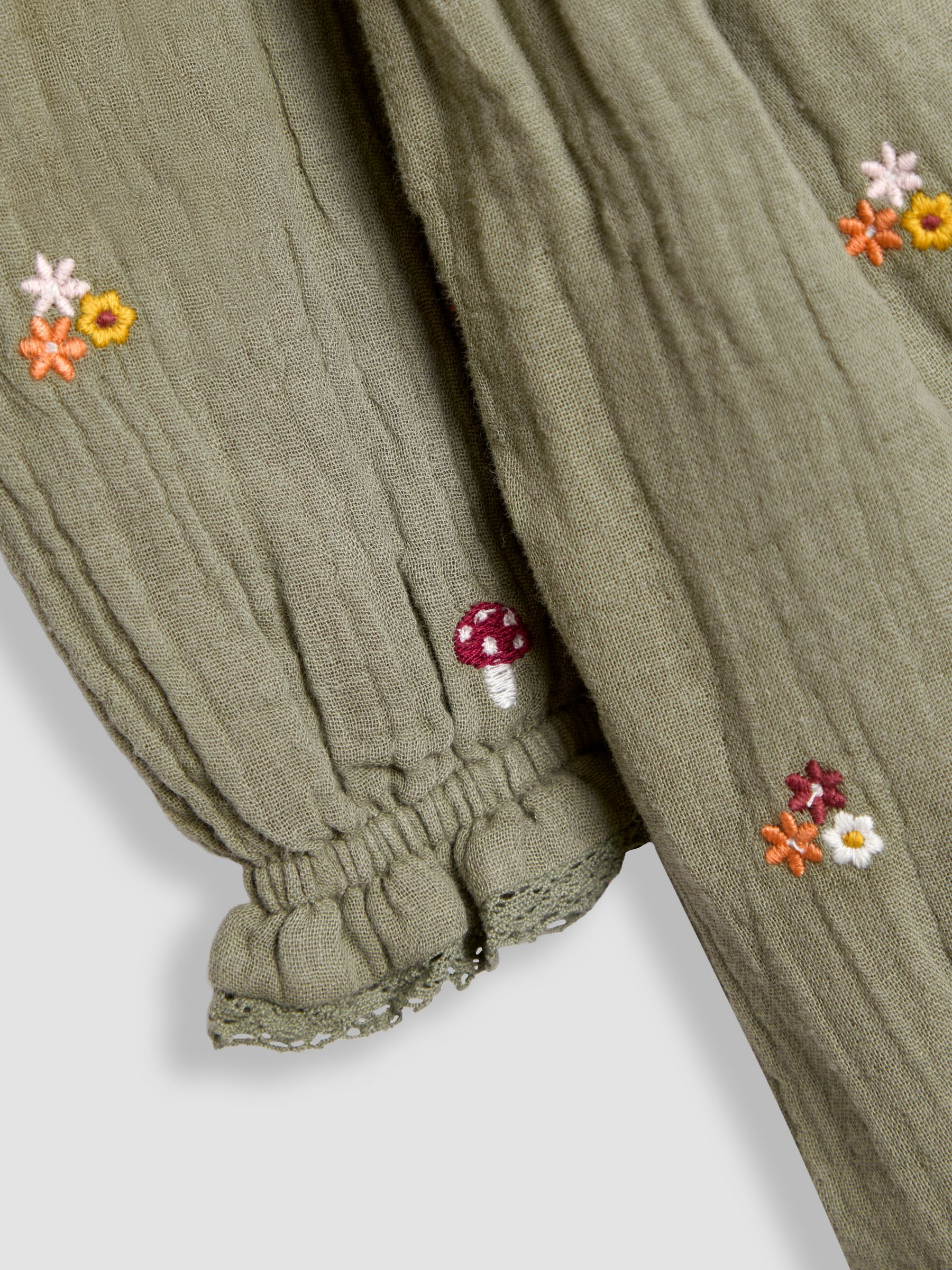 Olive Embroidered Dress & Gilet Set - Image 13 of 15