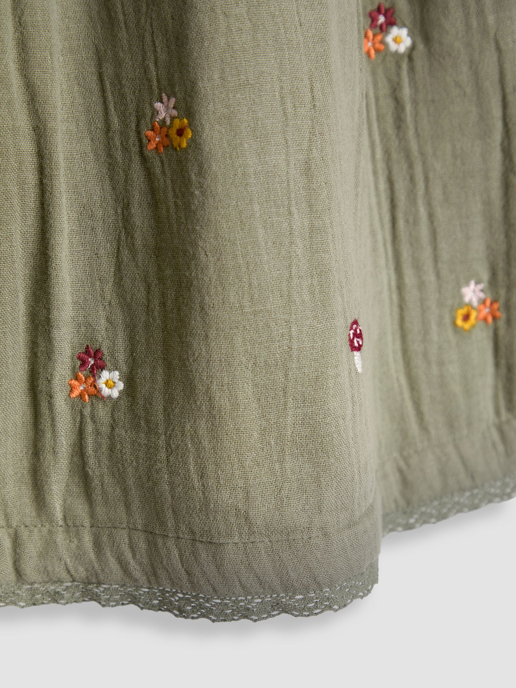 Olive Embroidered Dress & Gilet Set - Image 14 of 15