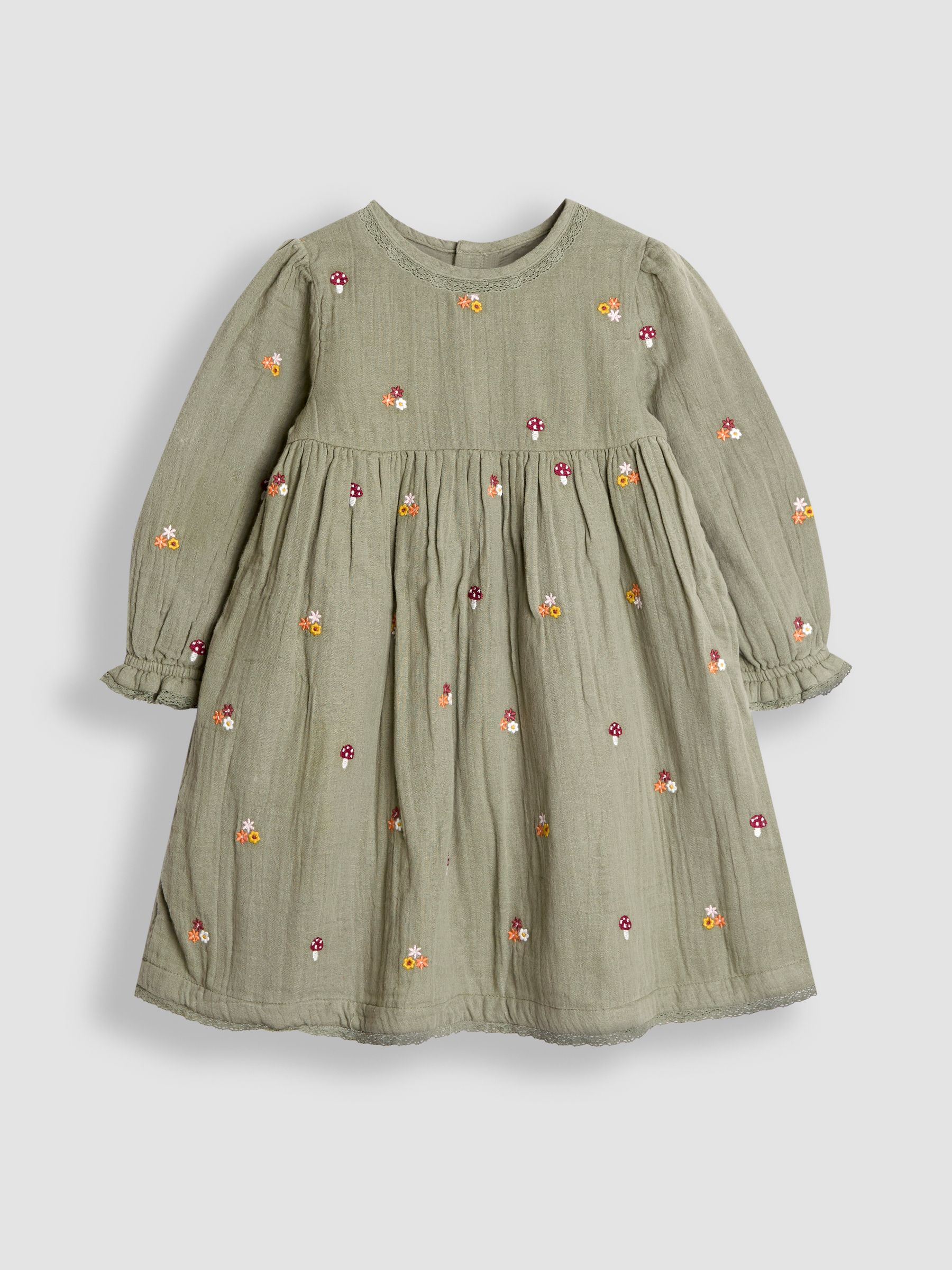Olive Embroidered Dress & Gilet Set - Image 9 of 15