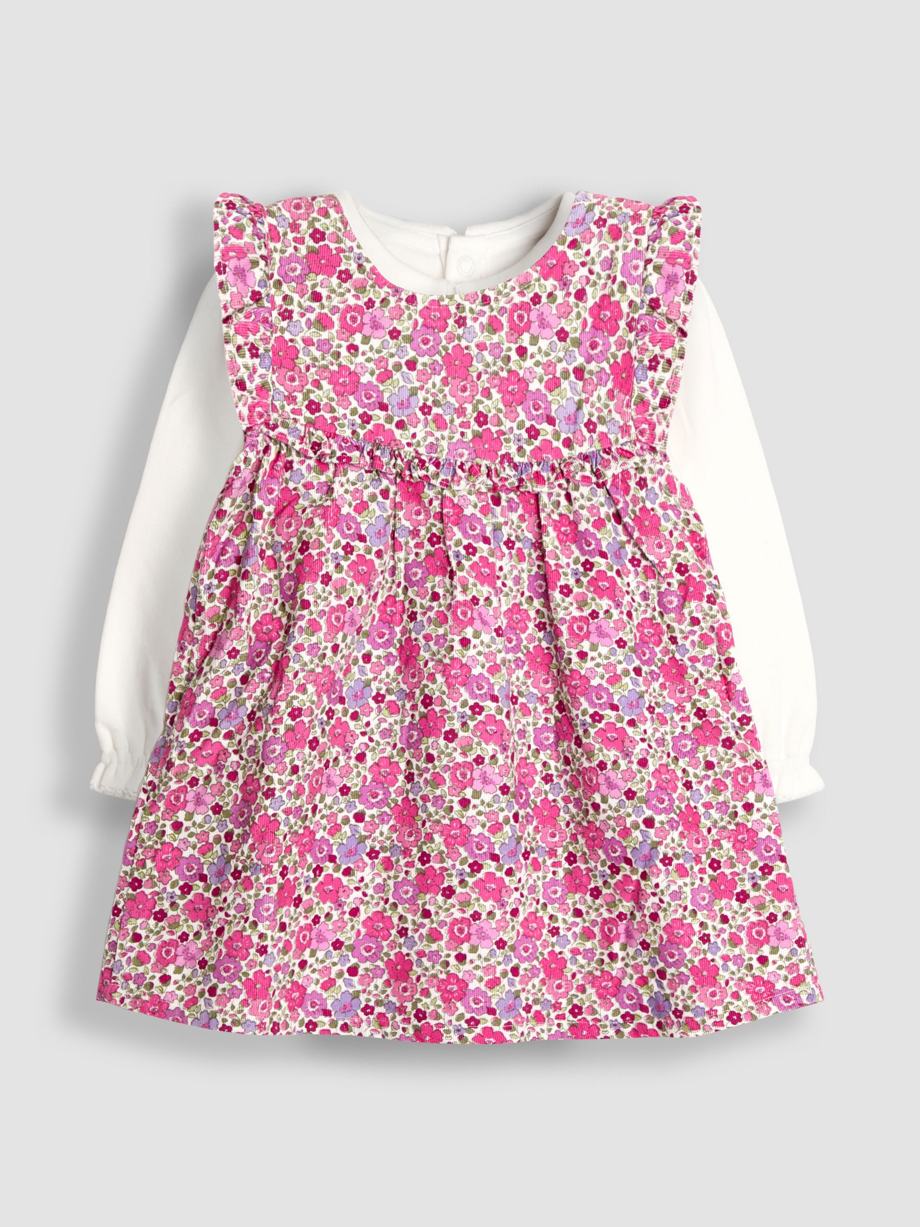 Pink Floral Cord Dress & Body Set - Image 1 of 6