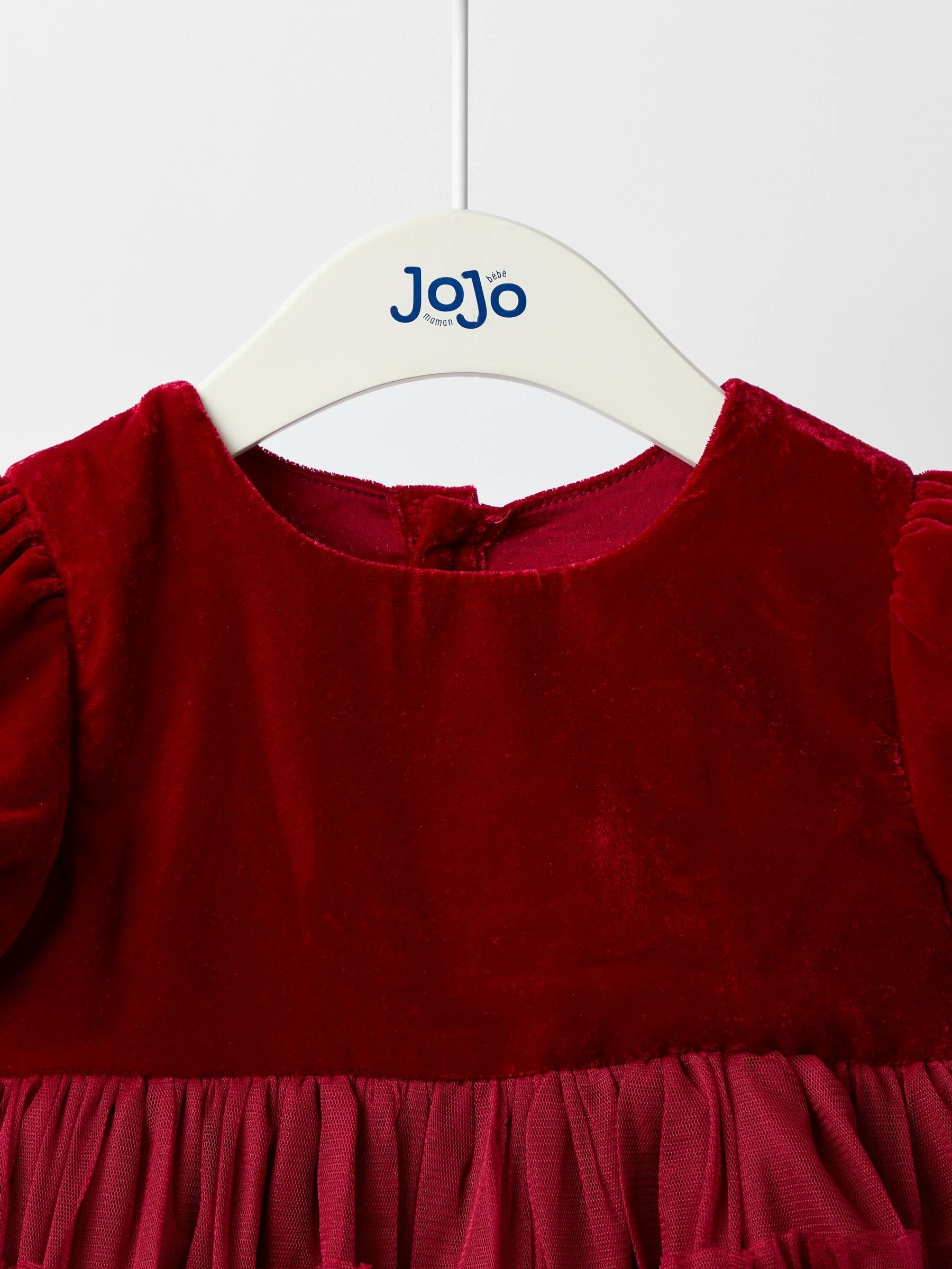 Red Floral Tiered Tulle Party Dress - Image 2 of 4
