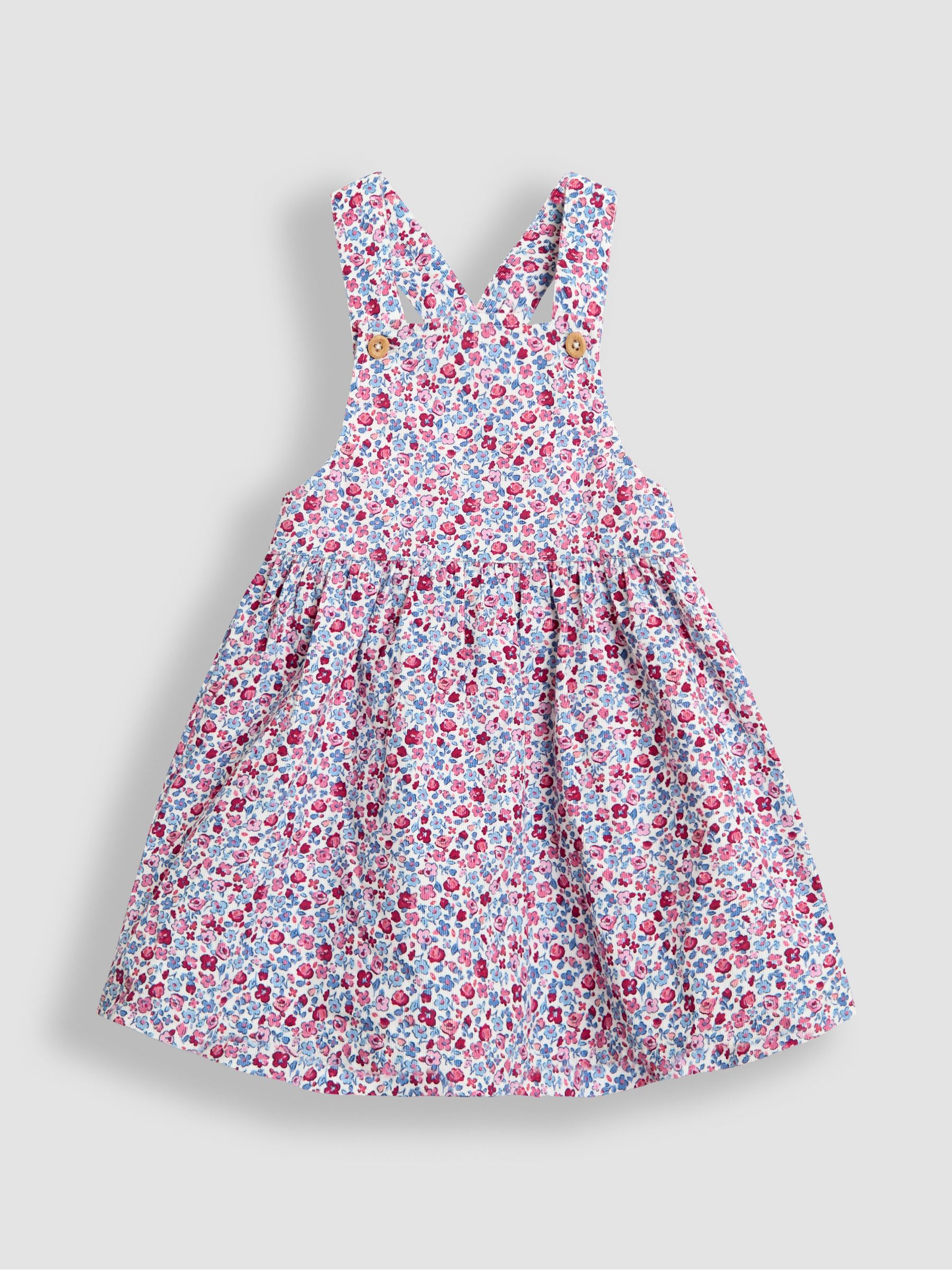 Cream Ditsy Floral Cord Pinafore Dress & Top Set - Image 2 of 5