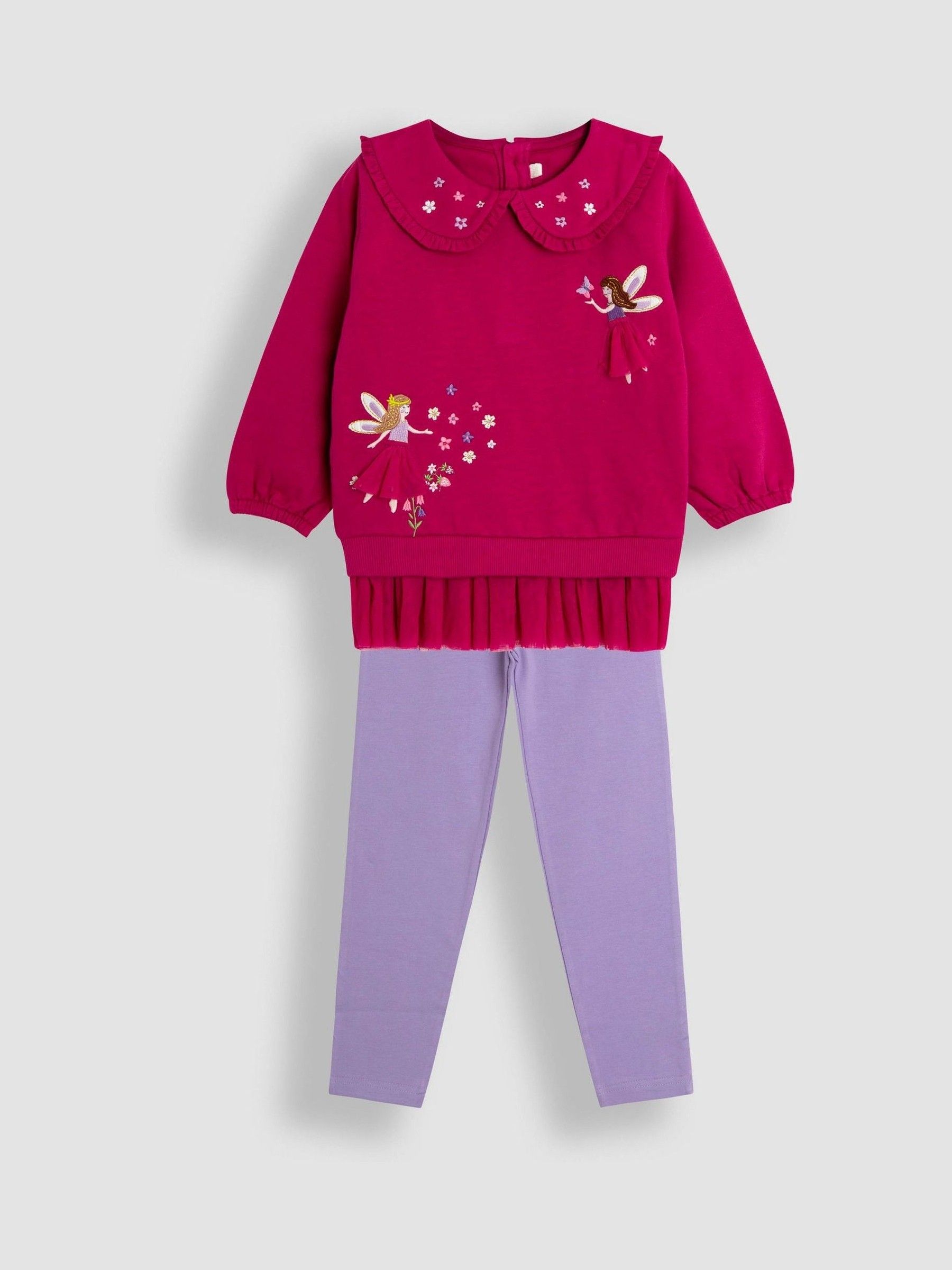 Raspberry Fairy Appliqué Tulle Sweatshirt & Leggings Set - Image 1 of 8