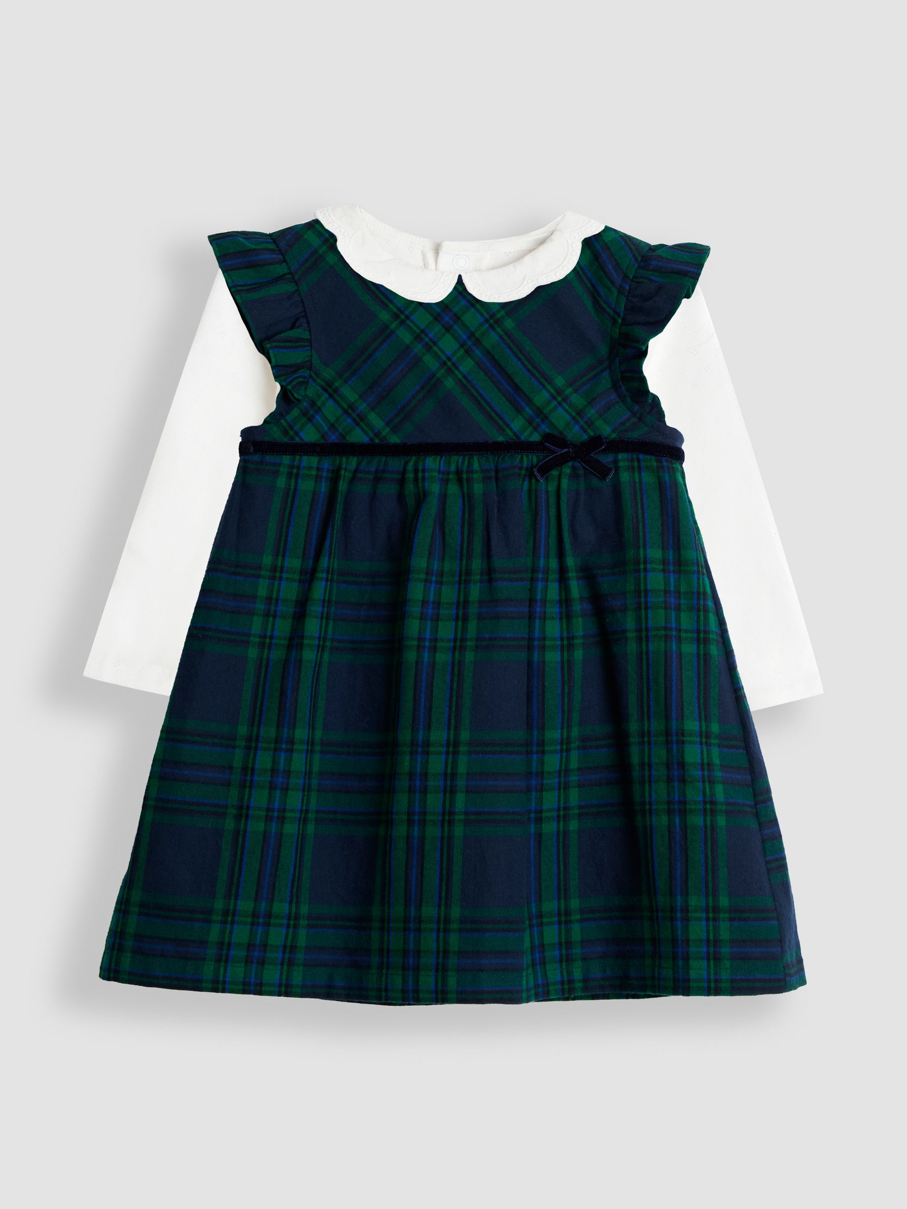 Green Tartan Baby Dress & Body Set - Image 1 of 5