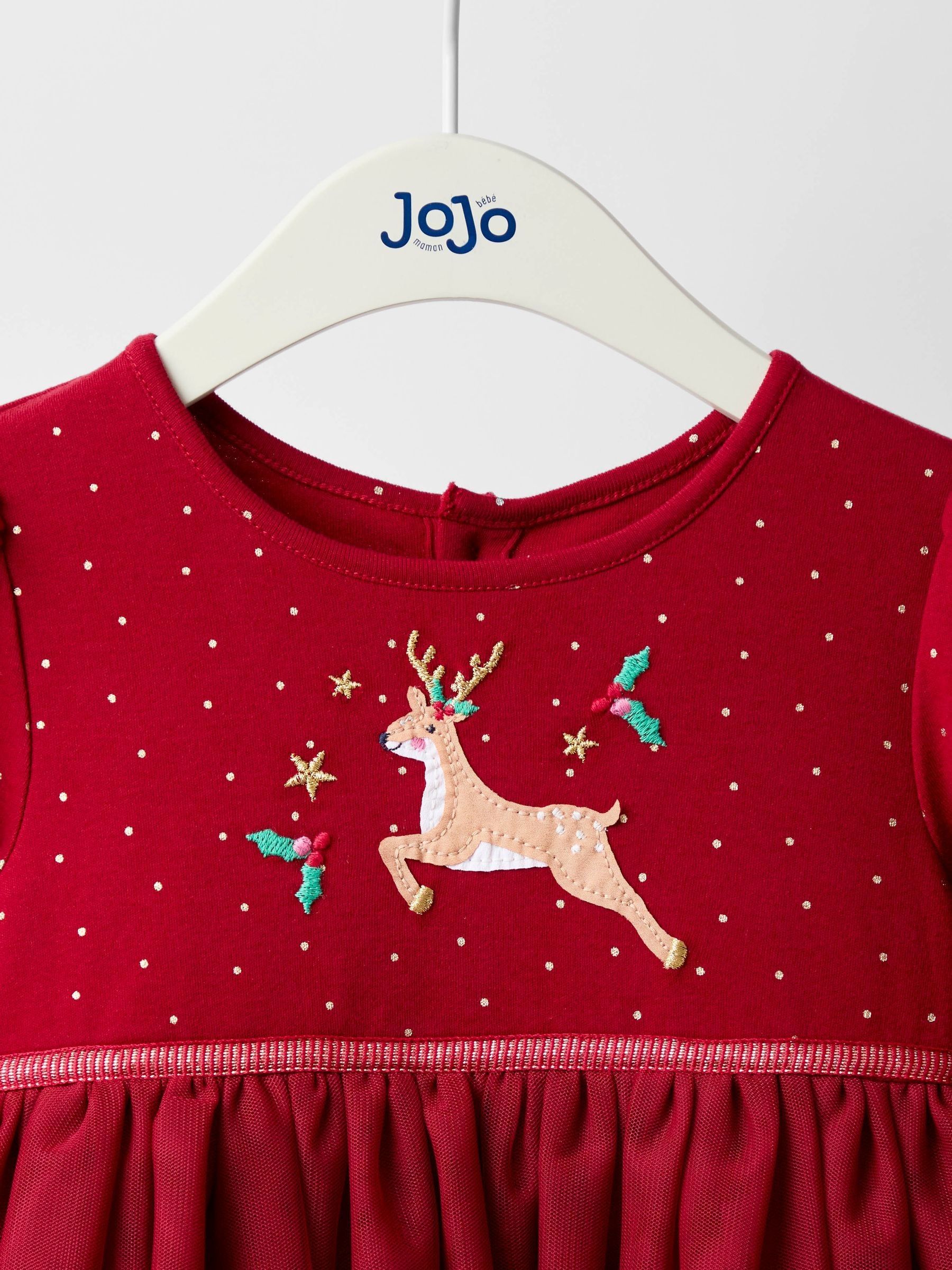 Red Christmas Friends Appliqu Tulle Party Dress | JoJo Maman Bb USA