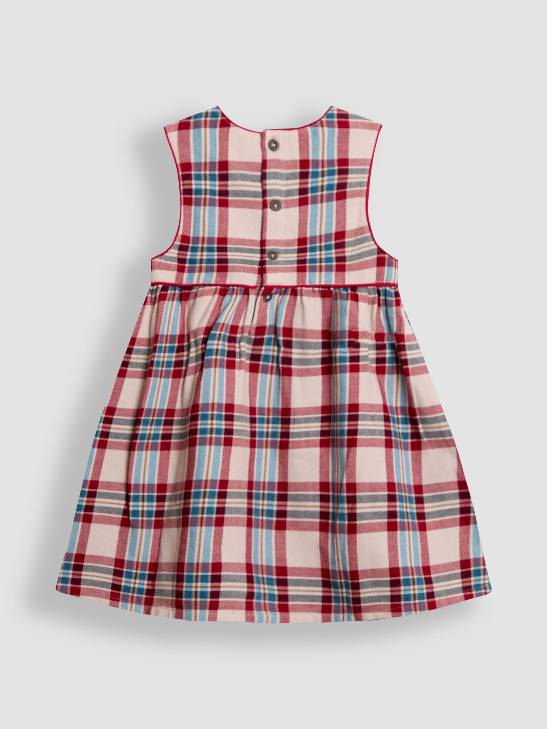 Red Check Dress & Peter Pan Collar Top Set - Image 3 of 6
