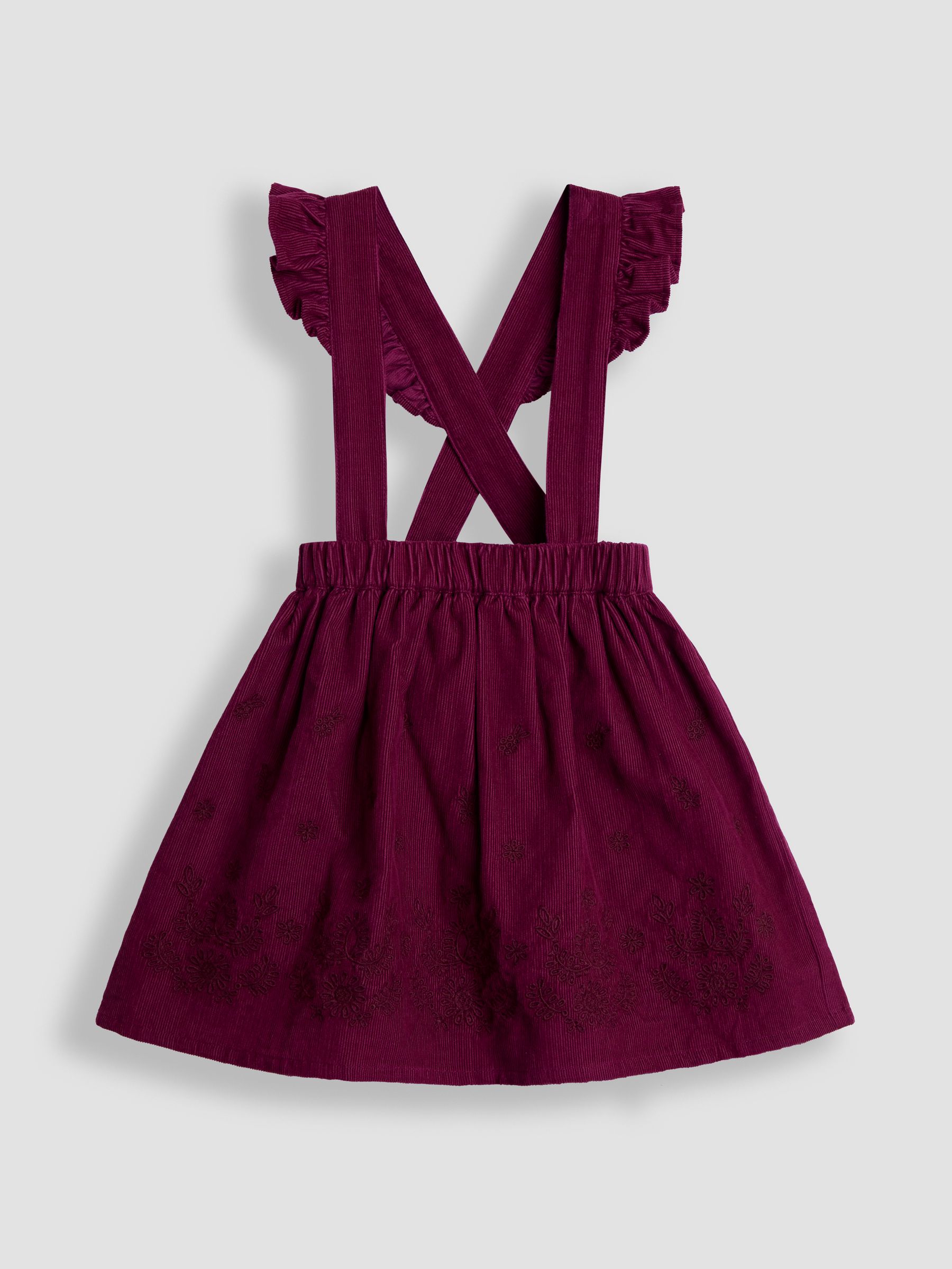 Burgundy Embroidered Cord Skirt & Blouse Set - Image 2 of 7