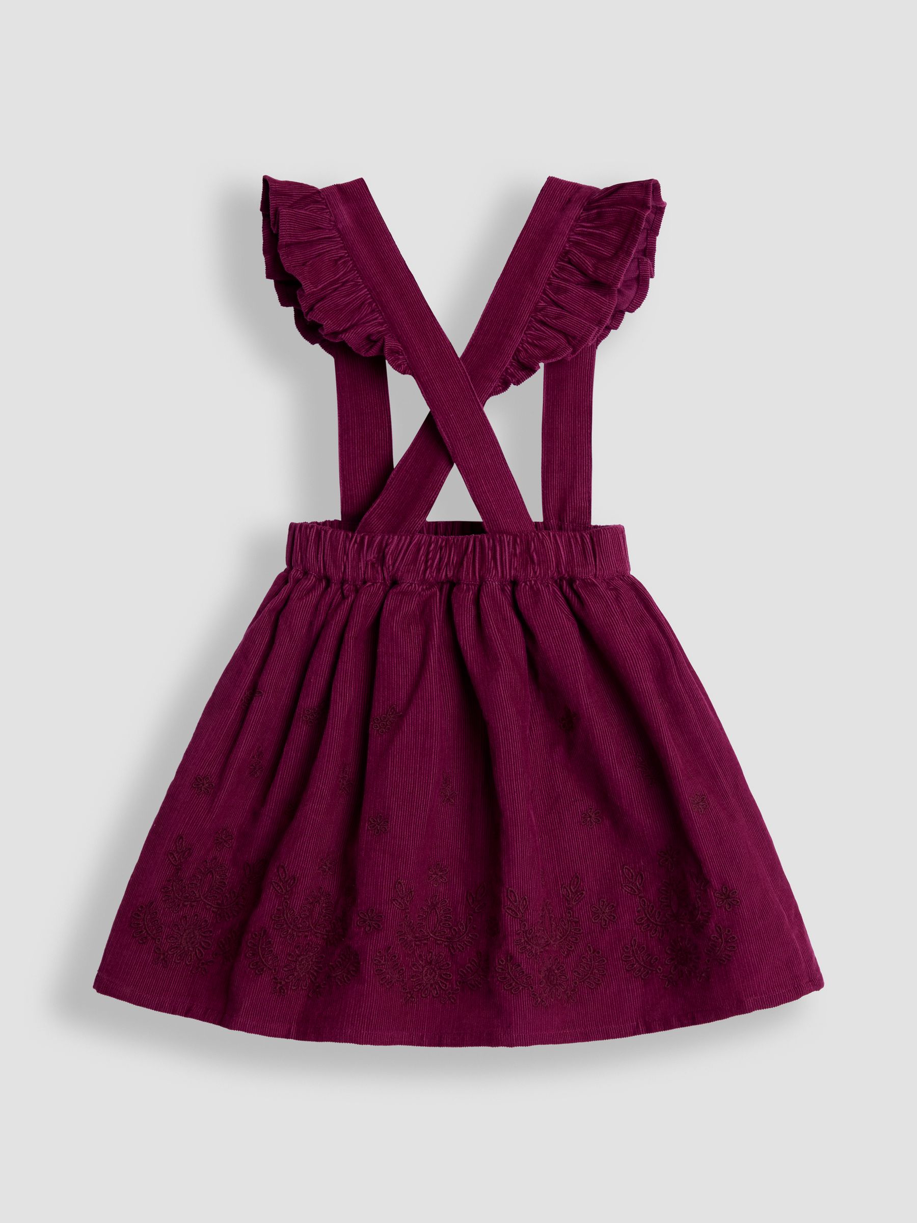 Burgundy Embroidered Cord Skirt & Blouse Set - Image 3 of 7