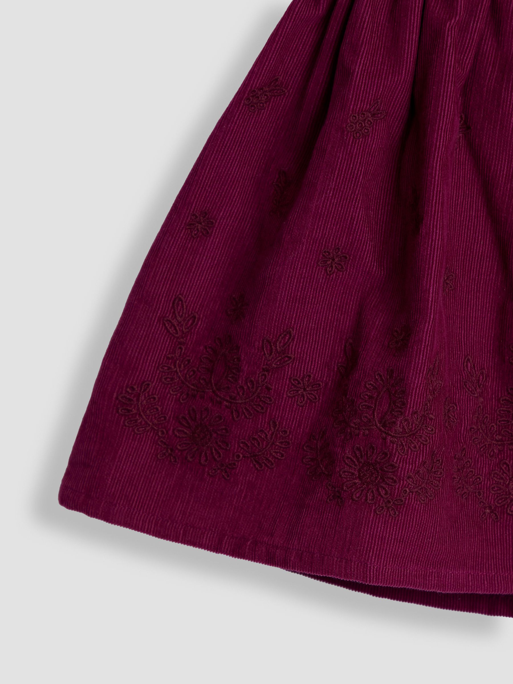 Burgundy Embroidered Cord Skirt & Blouse Set - Image 7 of 7
