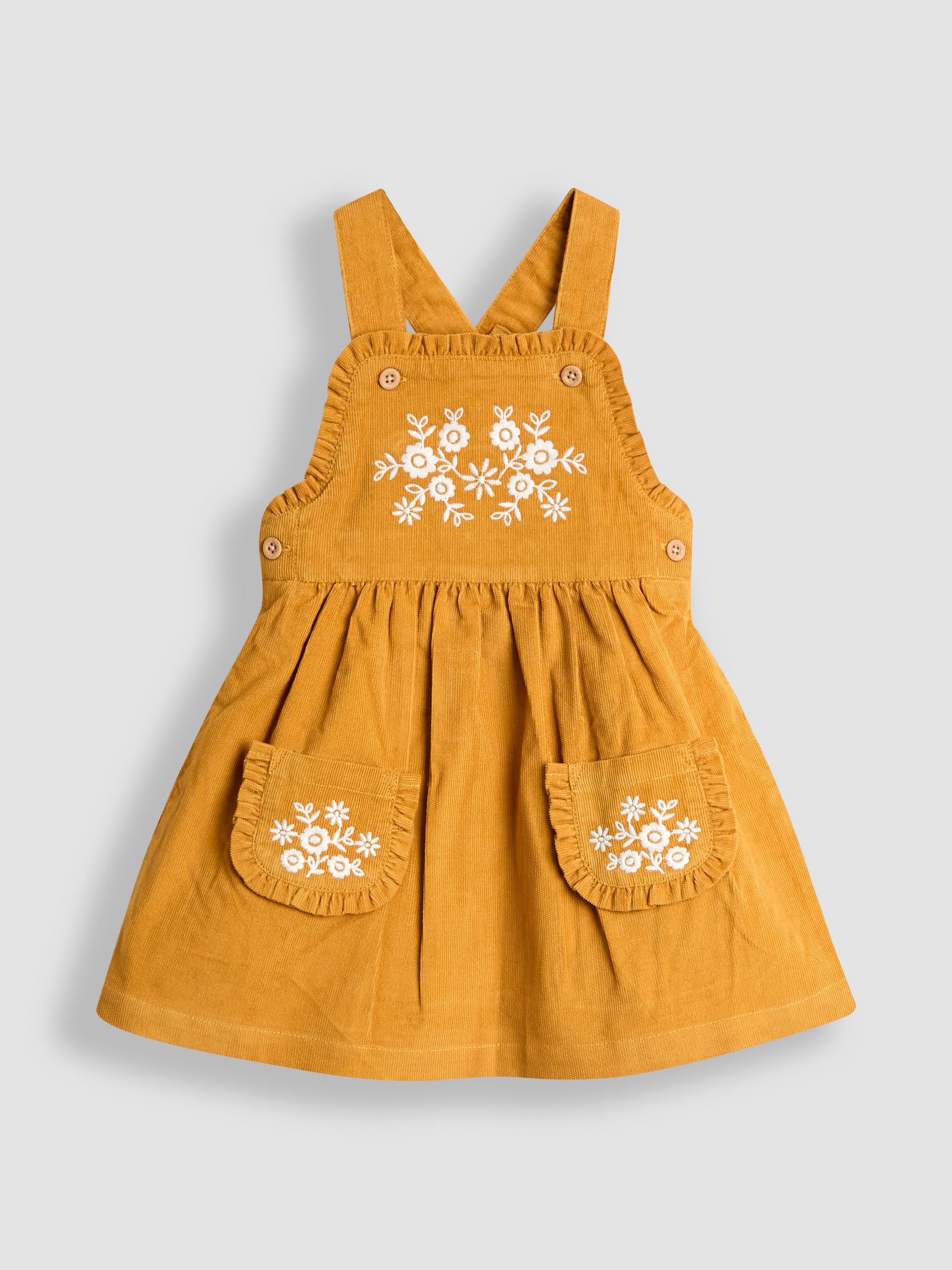 Yellow Embroidered Cord Pinafore Dress & Blouse Set - Image 2 of 6