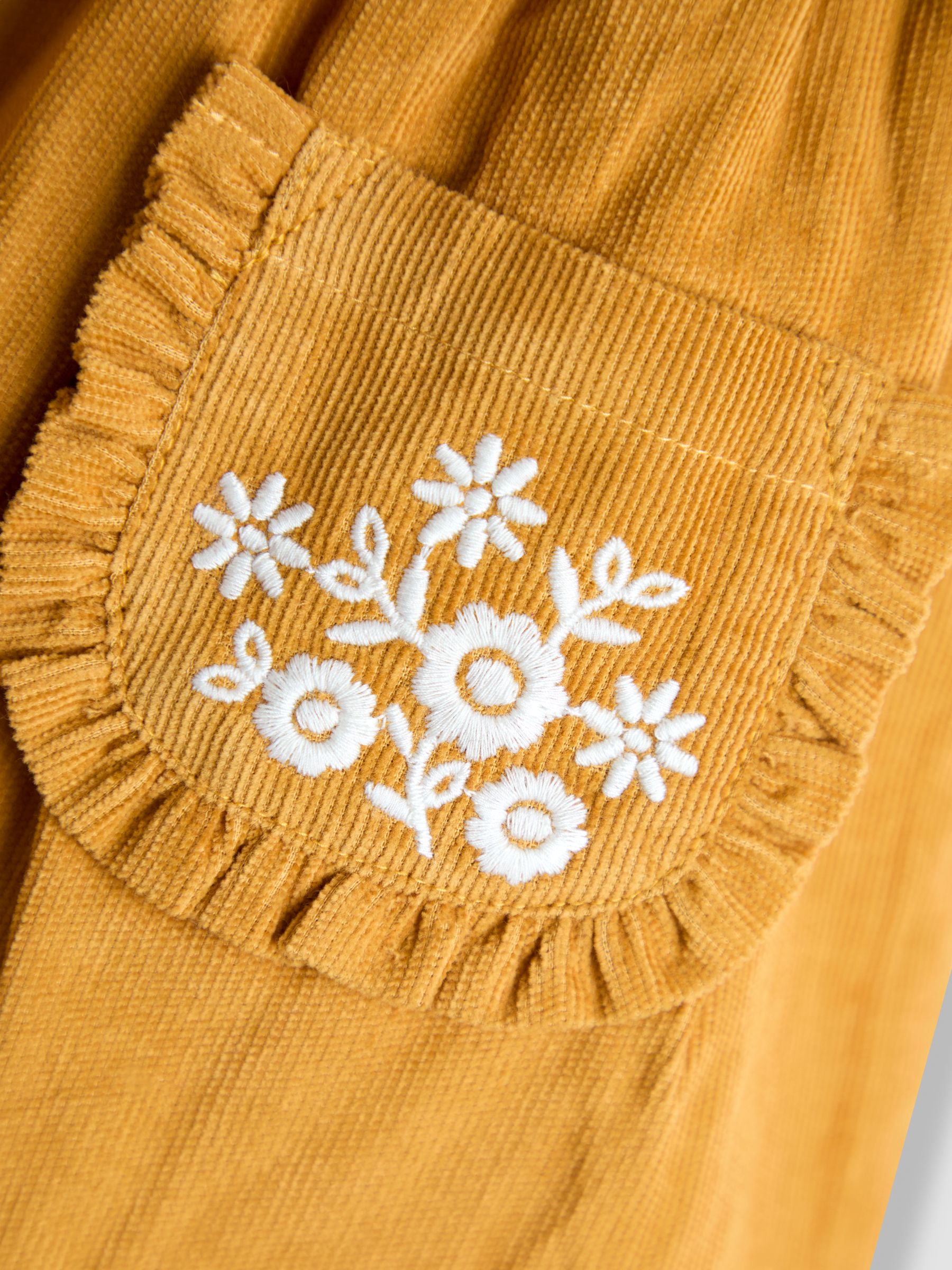 Yellow Embroidered Cord Pinafore Dress & Blouse Set - Image 6 of 6