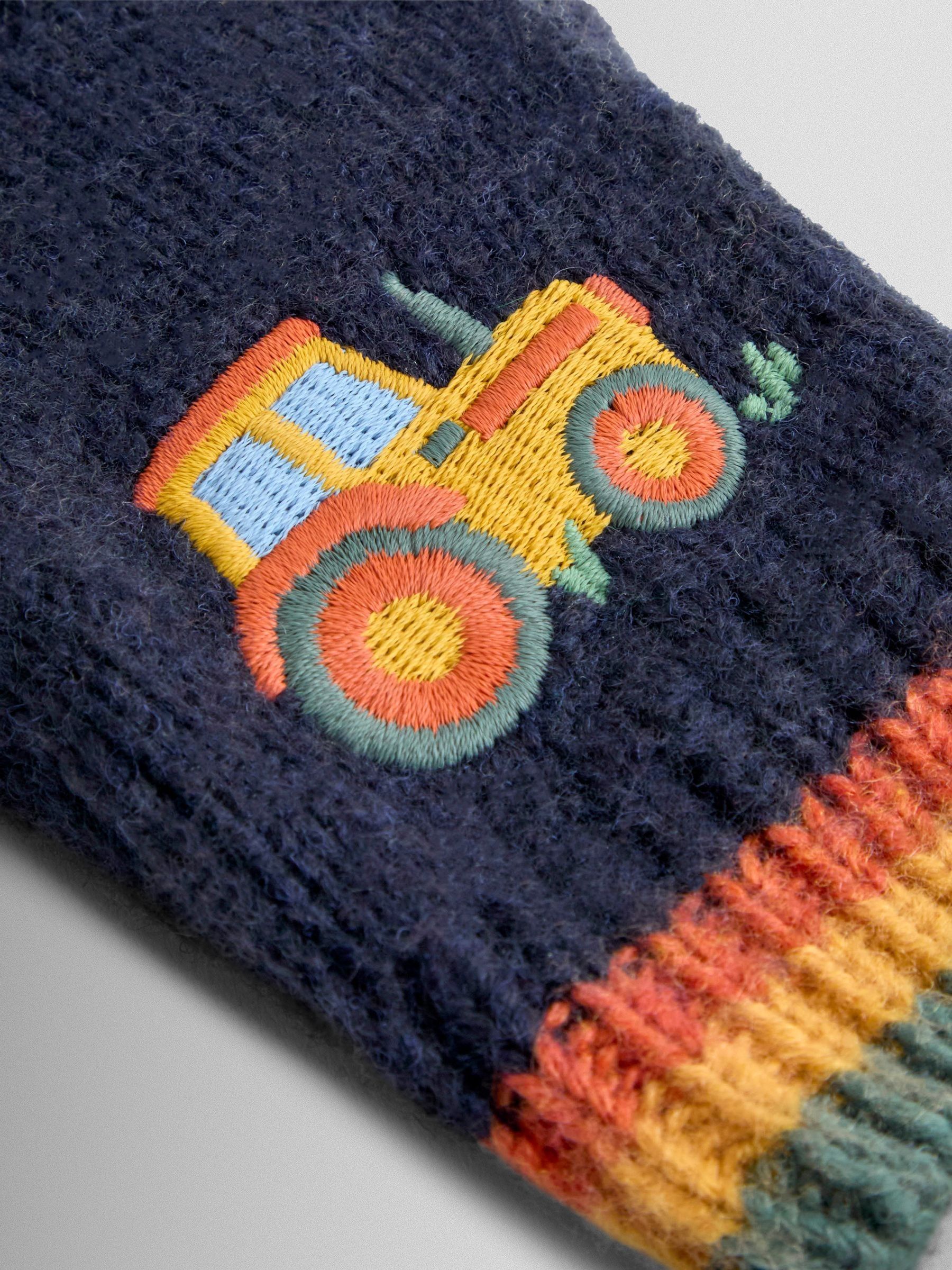 Navy Tractor Appliqué Gloves - Image 2 of 3