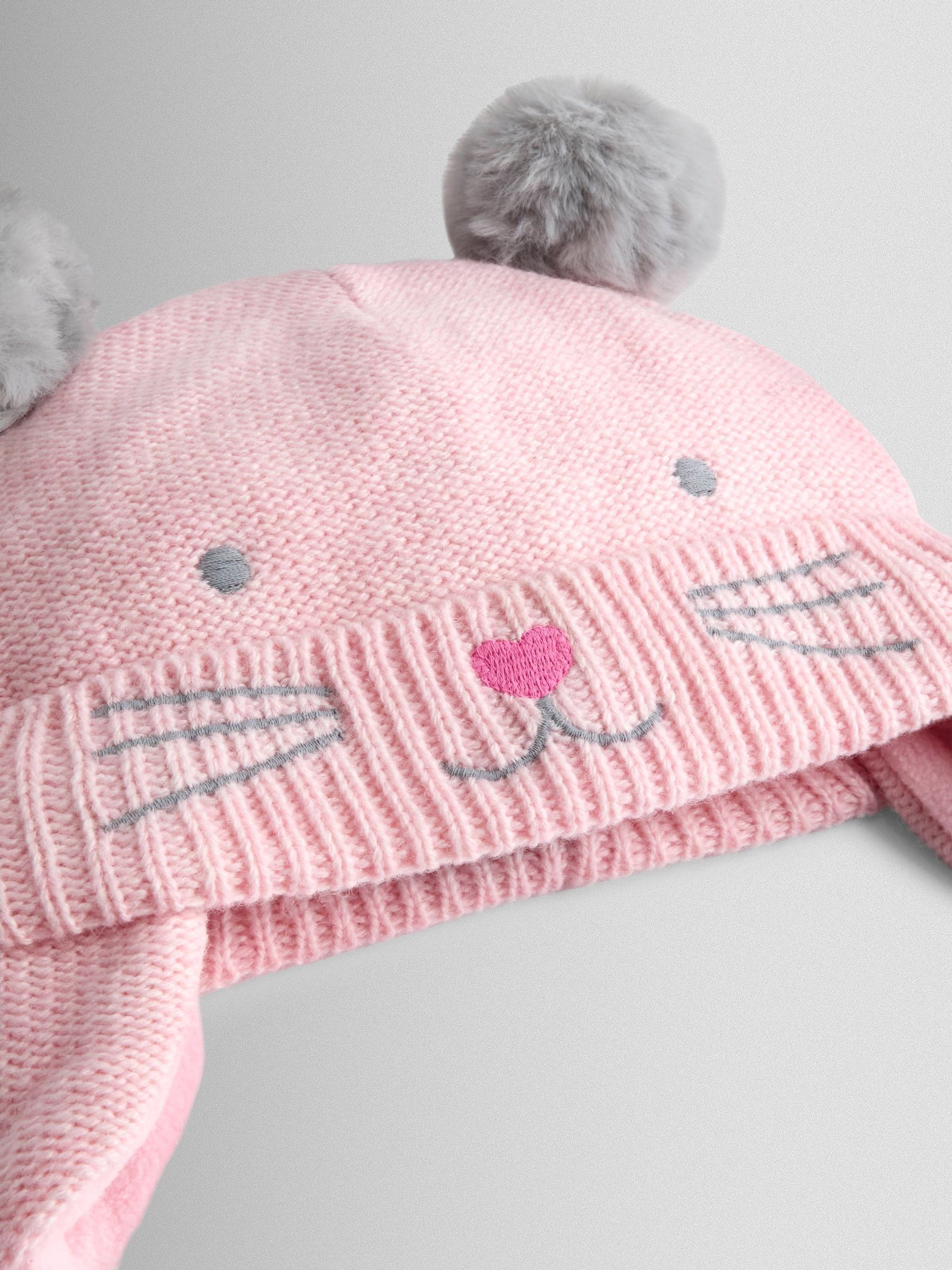 Pink Cat Pom Pom Hat - Image 2 of 3
