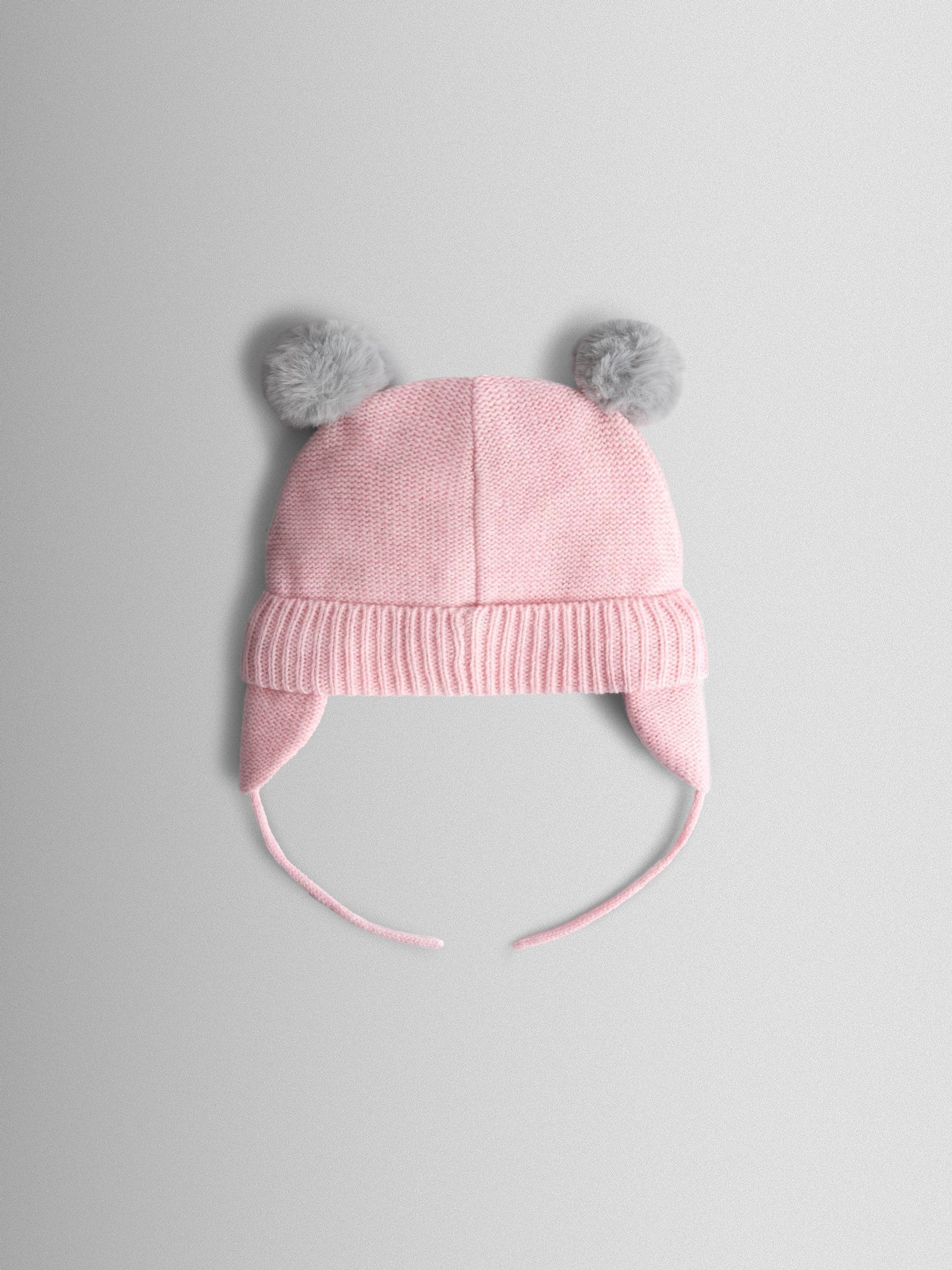 Pink Cat Pom Pom Hat - Image 3 of 3