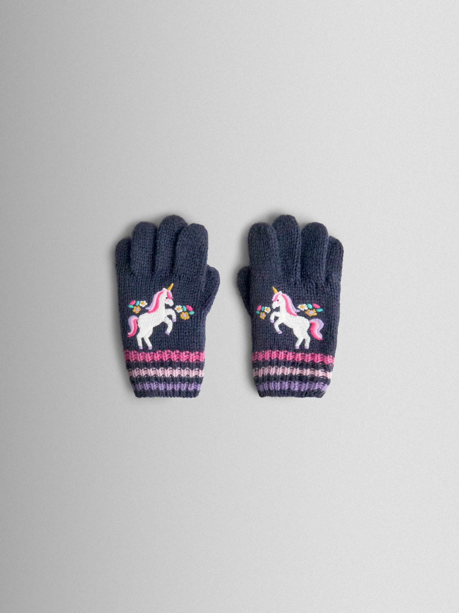 Navy Unicorn Appliqué Gloves - Image 1 of 3