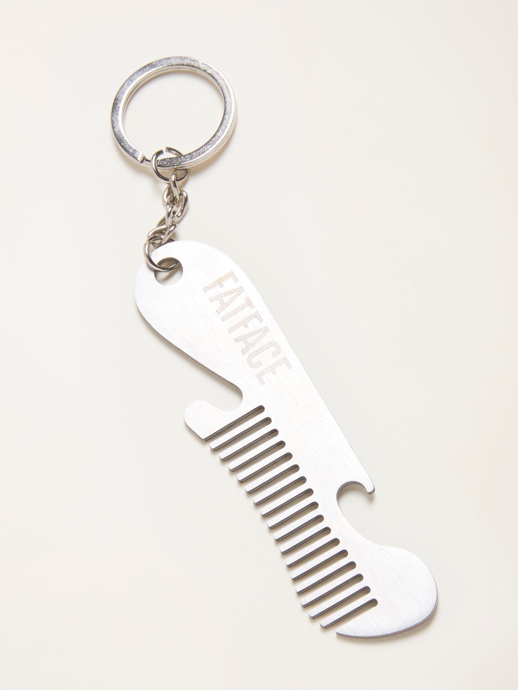 Silver Tone Beard Comb Keyring - Image 2 of 2 Silver Tone Beard Comb Keyring - Image 2 of 2