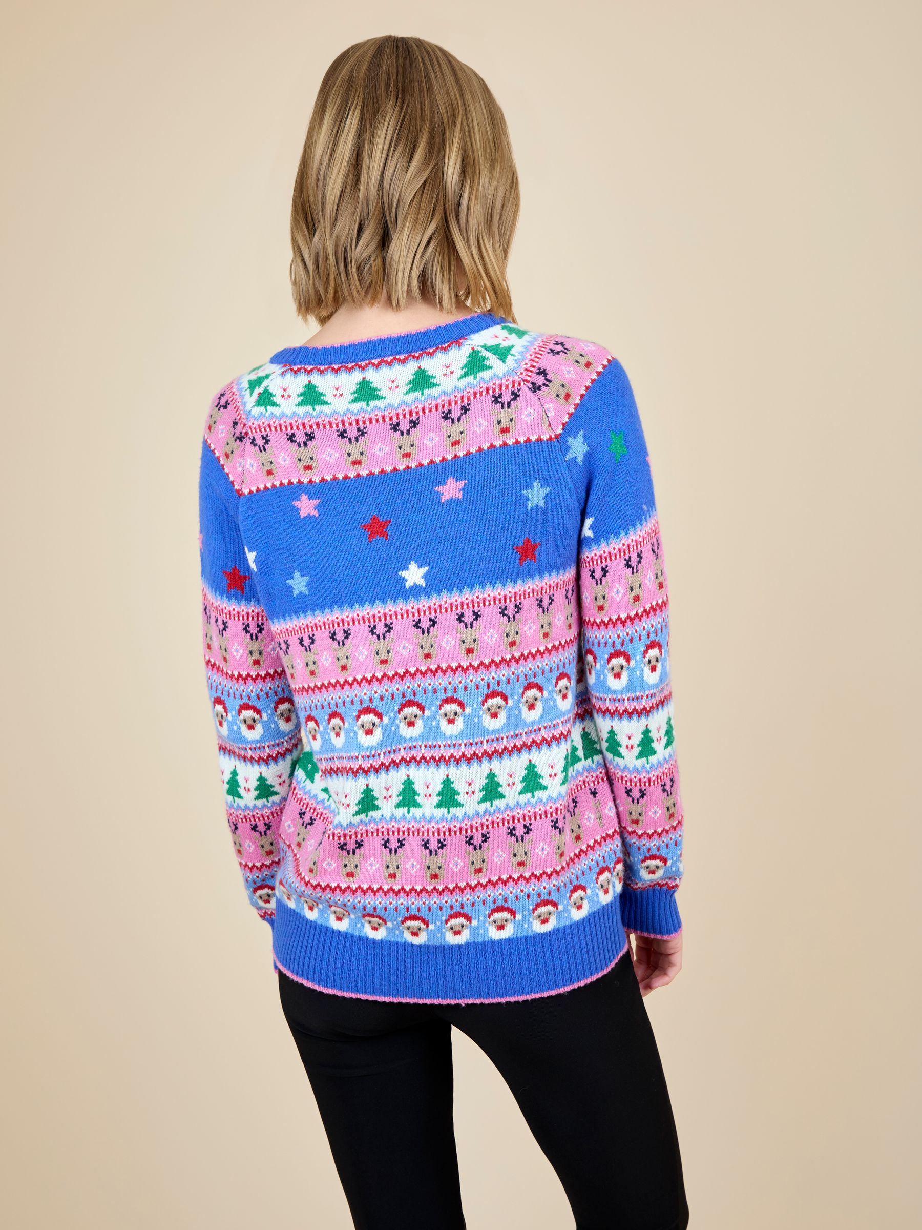 Pink Women's Santa & Unicorn Jumper - Image 2 of 3