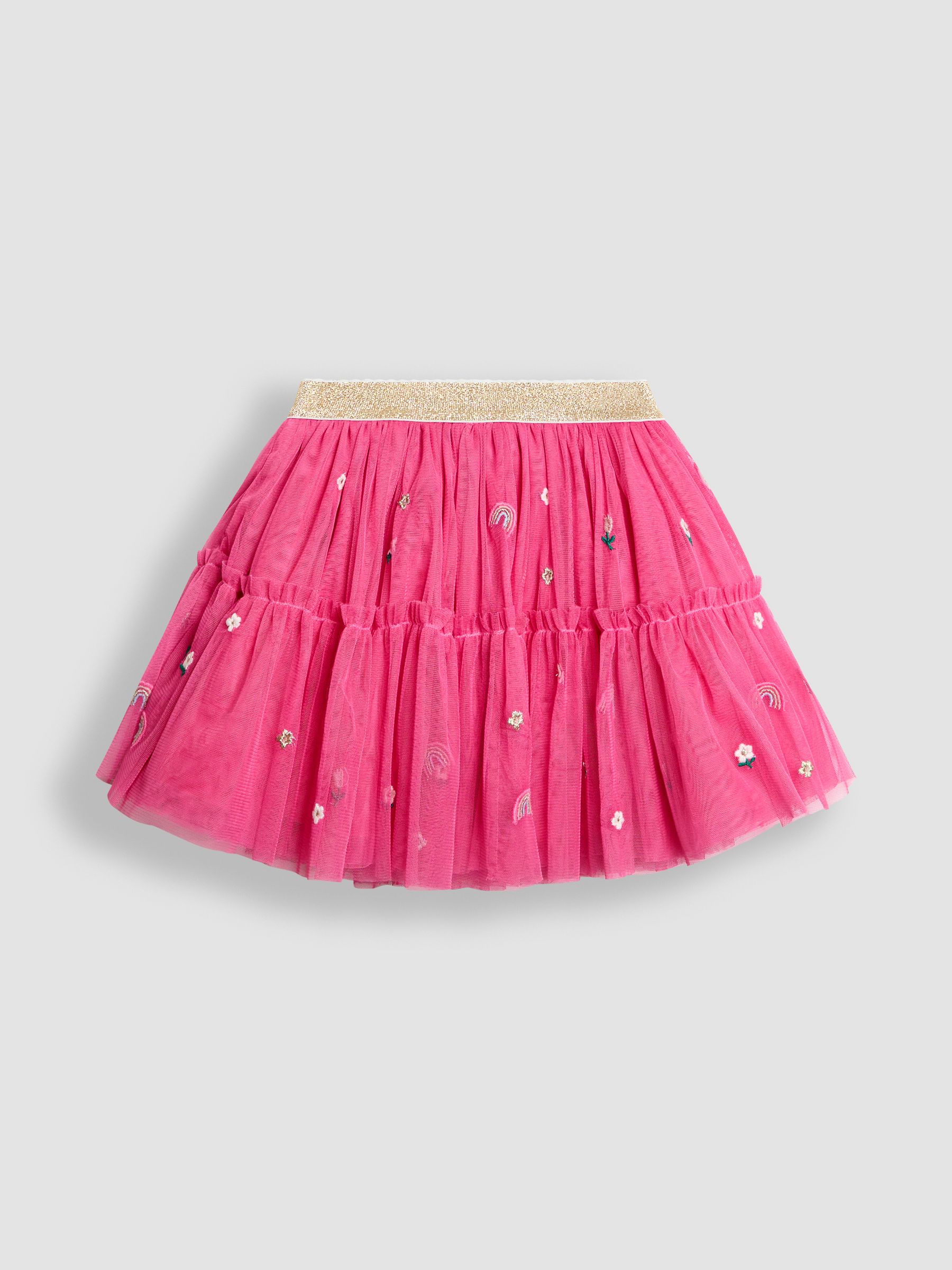 Pink Fairy Frill Sleeve Top & Rainbow Tulle Skirt Set - Image 4 of 7