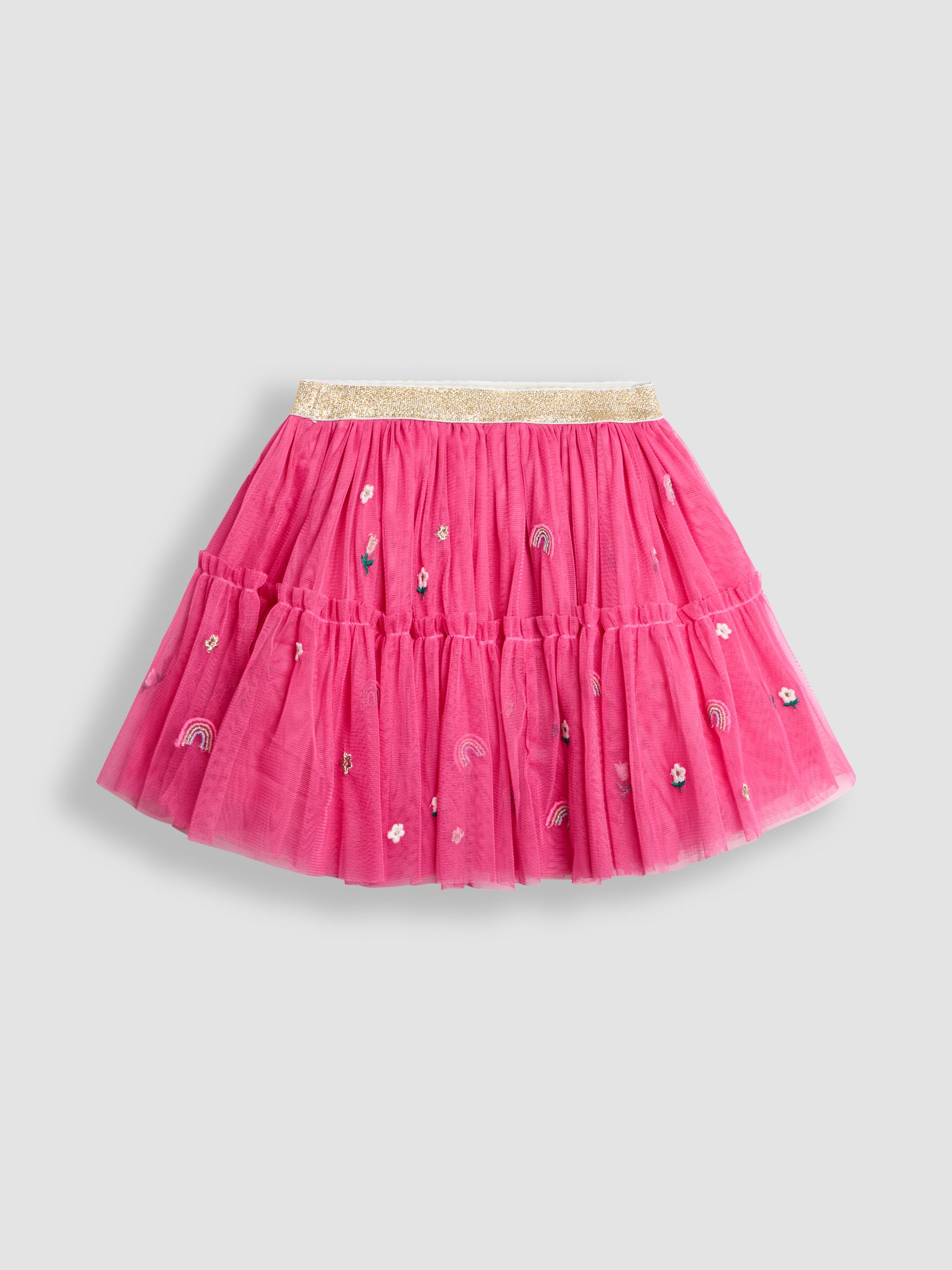 Pink Fairy Frill Sleeve Top & Rainbow Tulle Skirt Set - Image 5 of 7