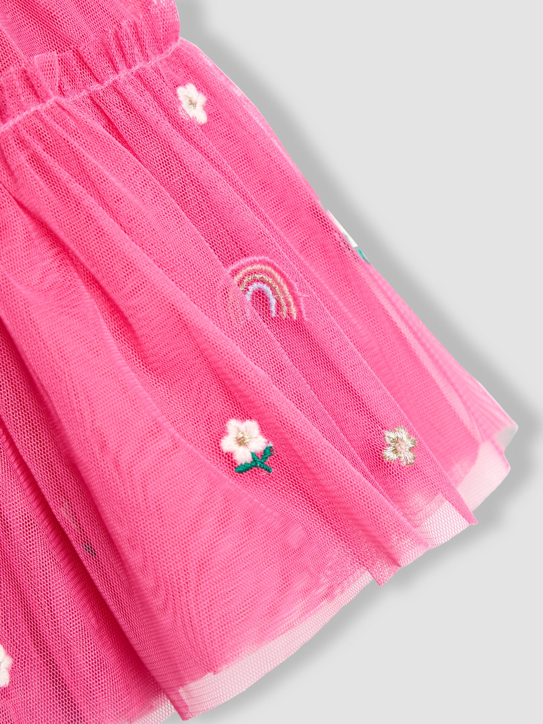 Pink Fairy Frill Sleeve Top & Rainbow Tulle Skirt Set - Image 7 of 7