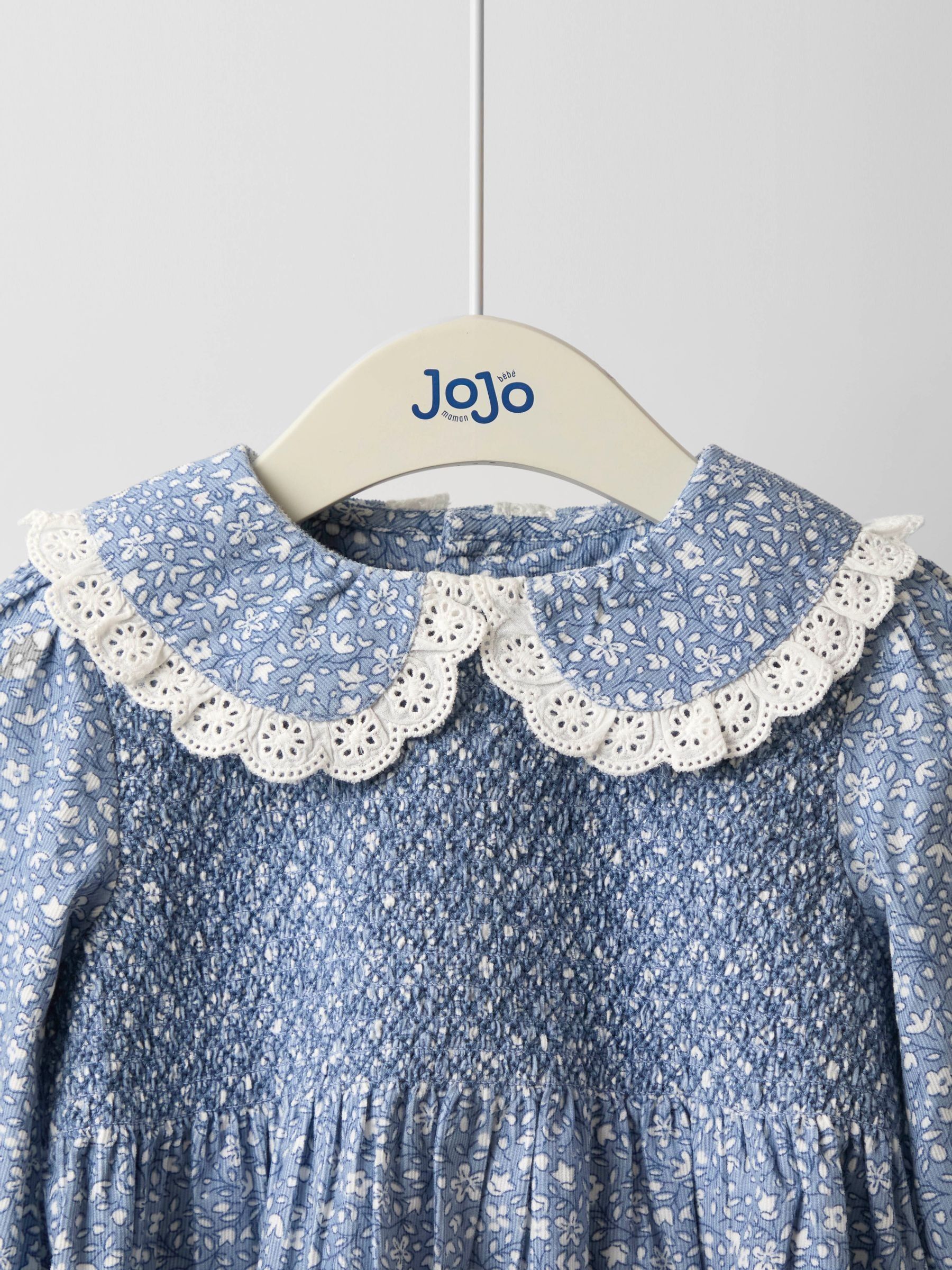 Denim Blue Ditsy Smocked Cord Dress | JoJo Maman Bébé USA