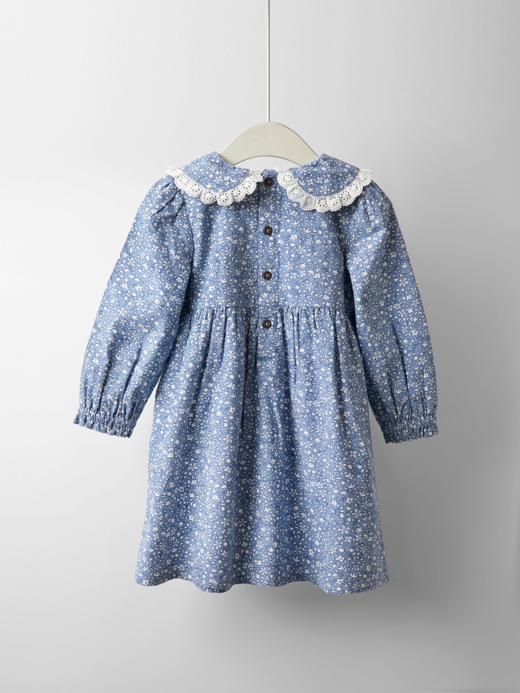 Denim Blue Ditsy Smocked Cord Dress | JoJo Maman Bébé USA