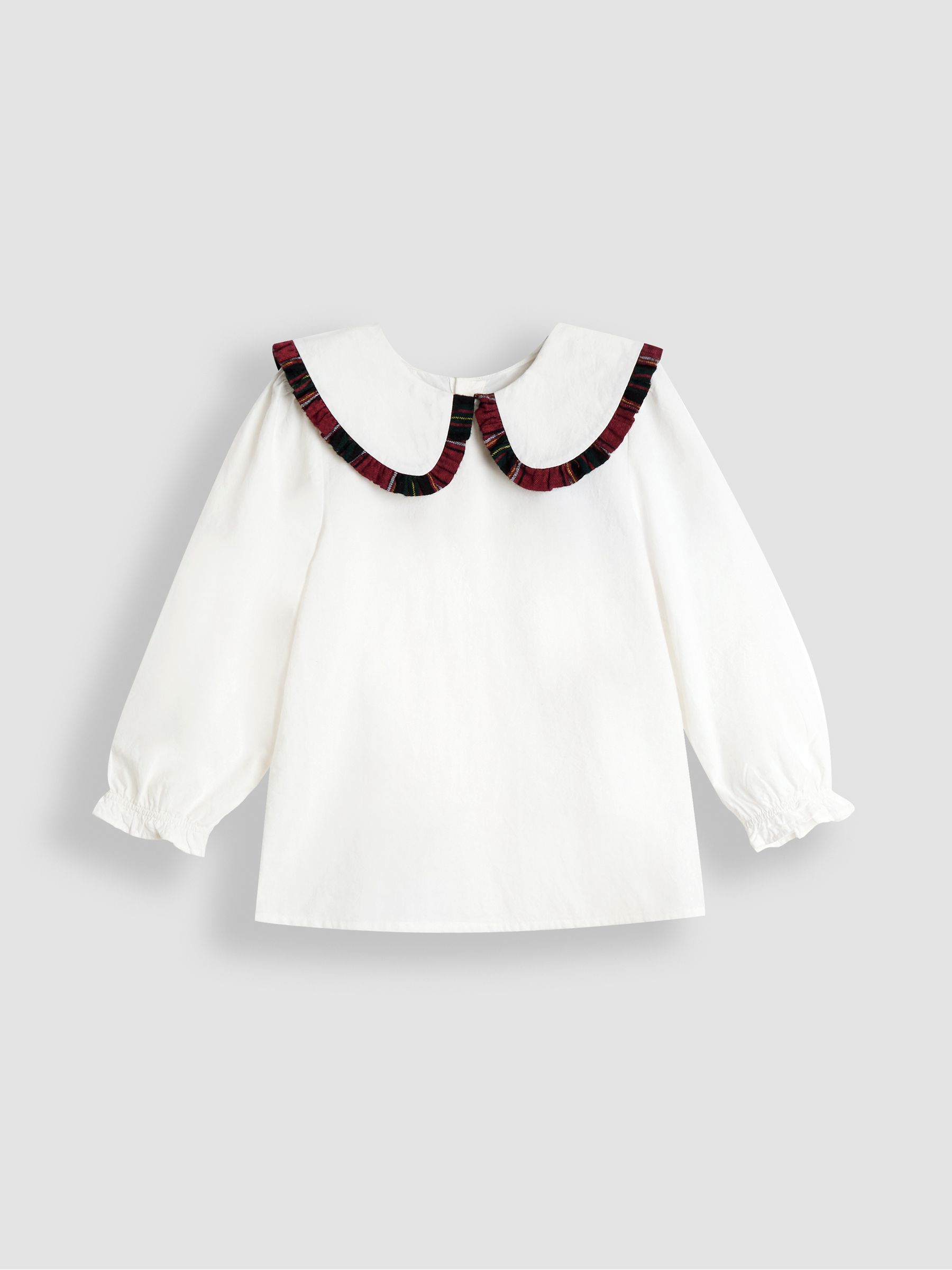 Red Frill Collar Blouse & Velvet Skirt Set - Image 2 of 7