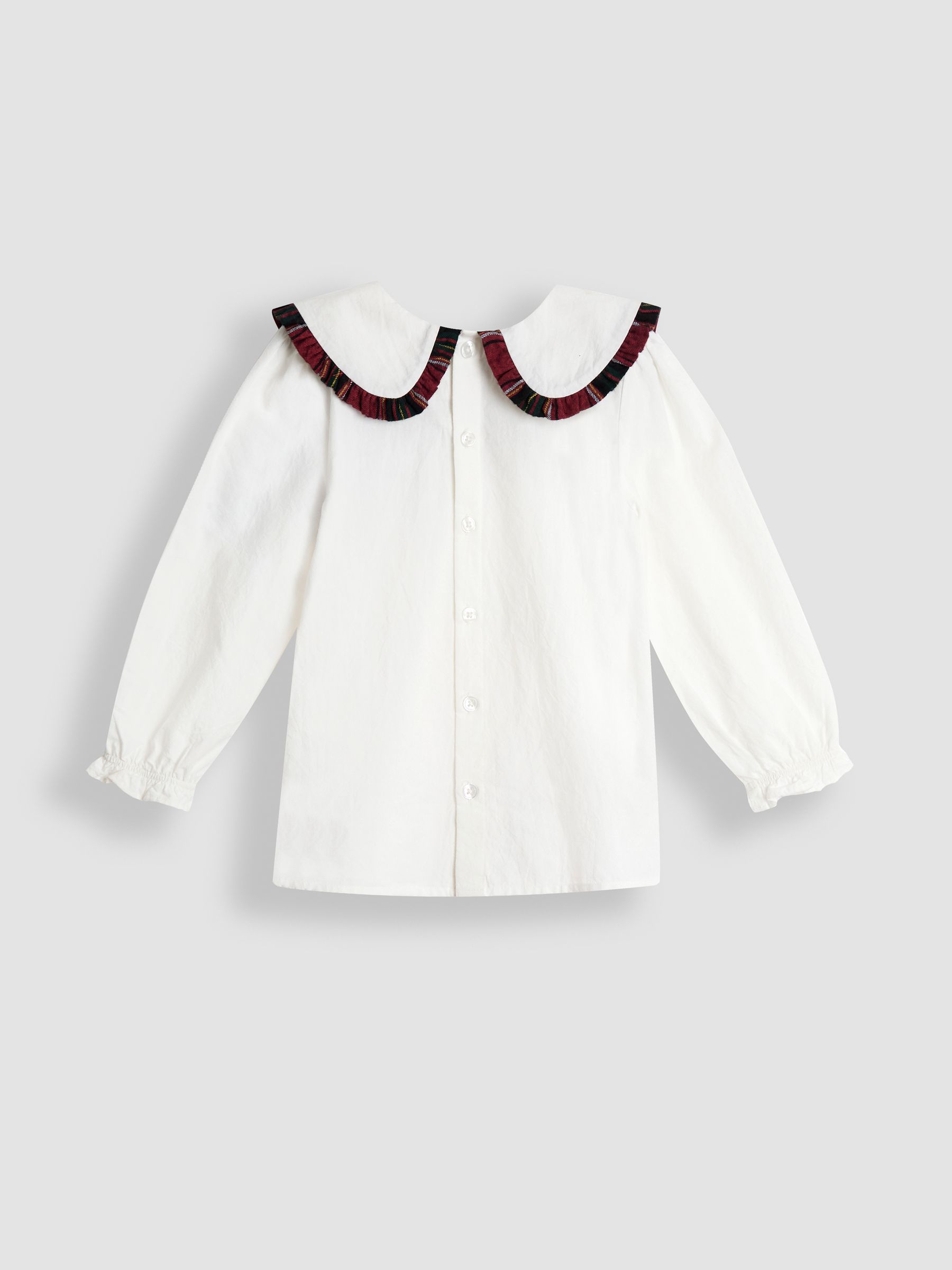 Red Frill Collar Blouse & Velvet Skirt Set - Image 3 of 7